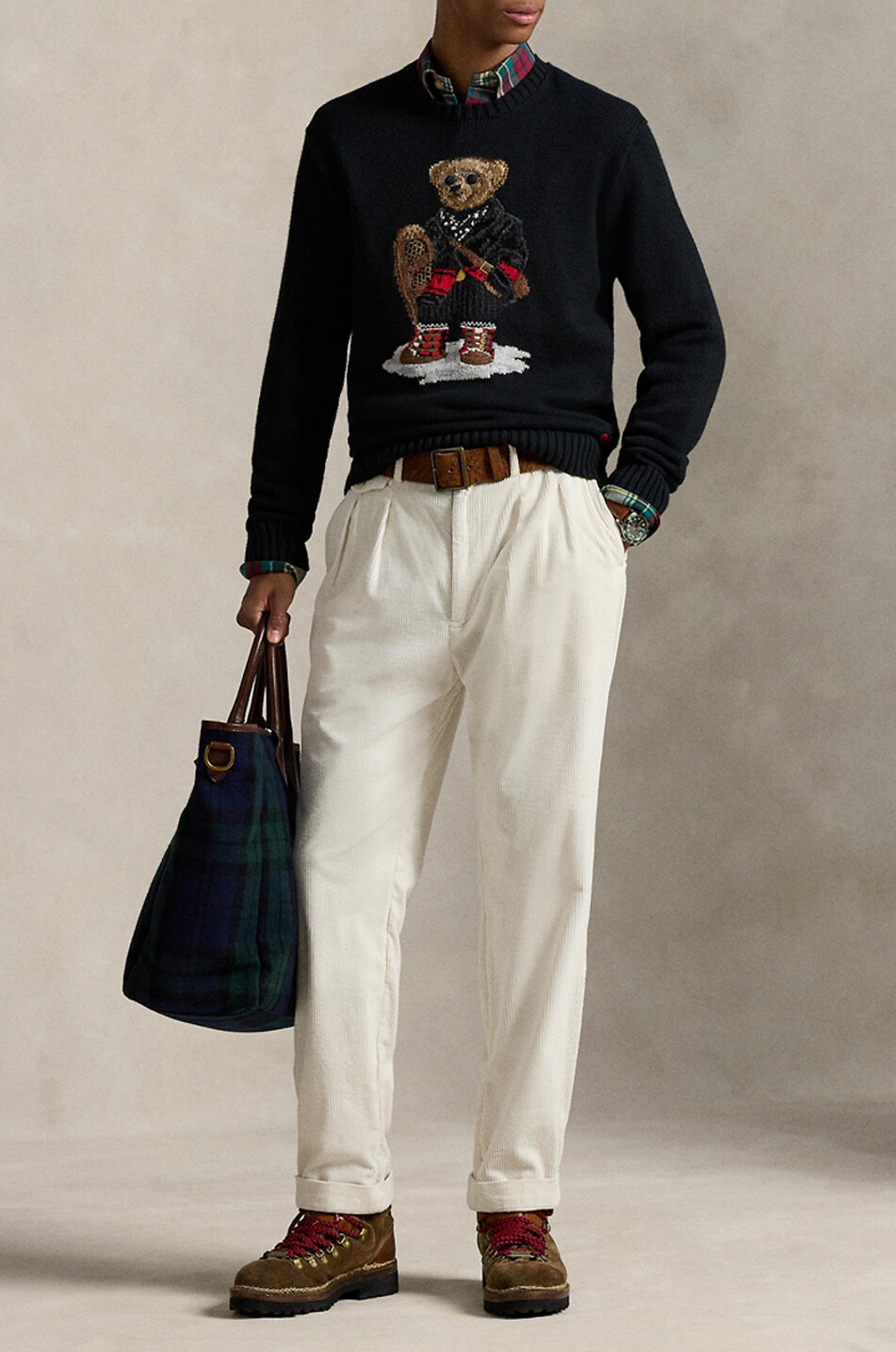 POLO RALPH LAUREN Holiday Polo Bear cotton and cashmere jacquard jumper Men BLACK 2