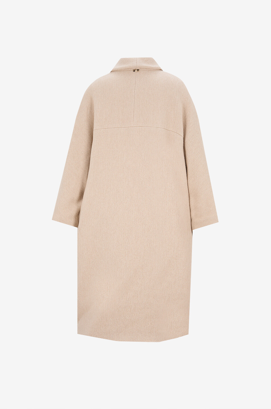 FEDELI Tormaline smooth knit double-breasted long coat Women BEIGE 2
