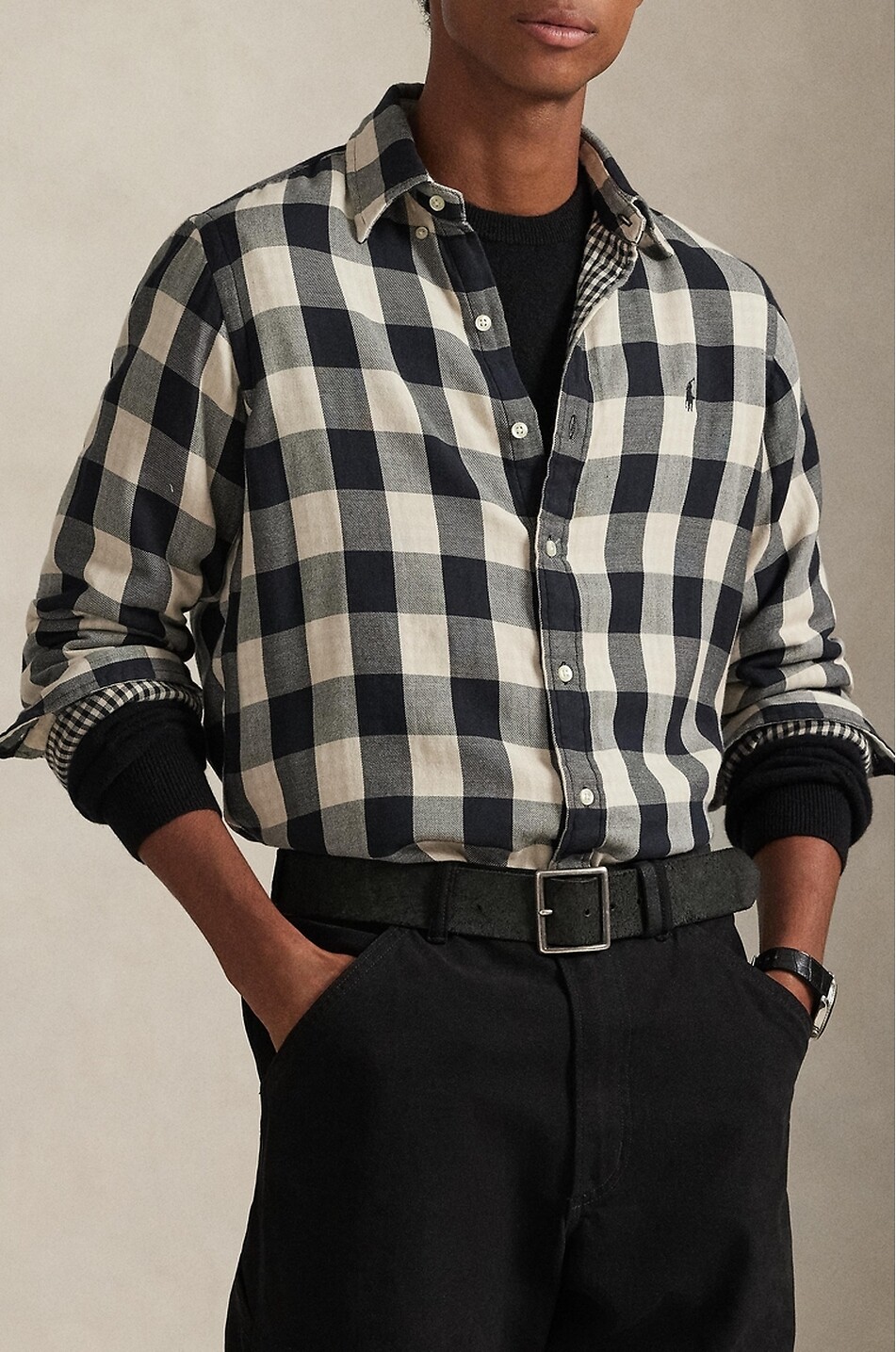 Kariertes Hemd mit Kentkragen