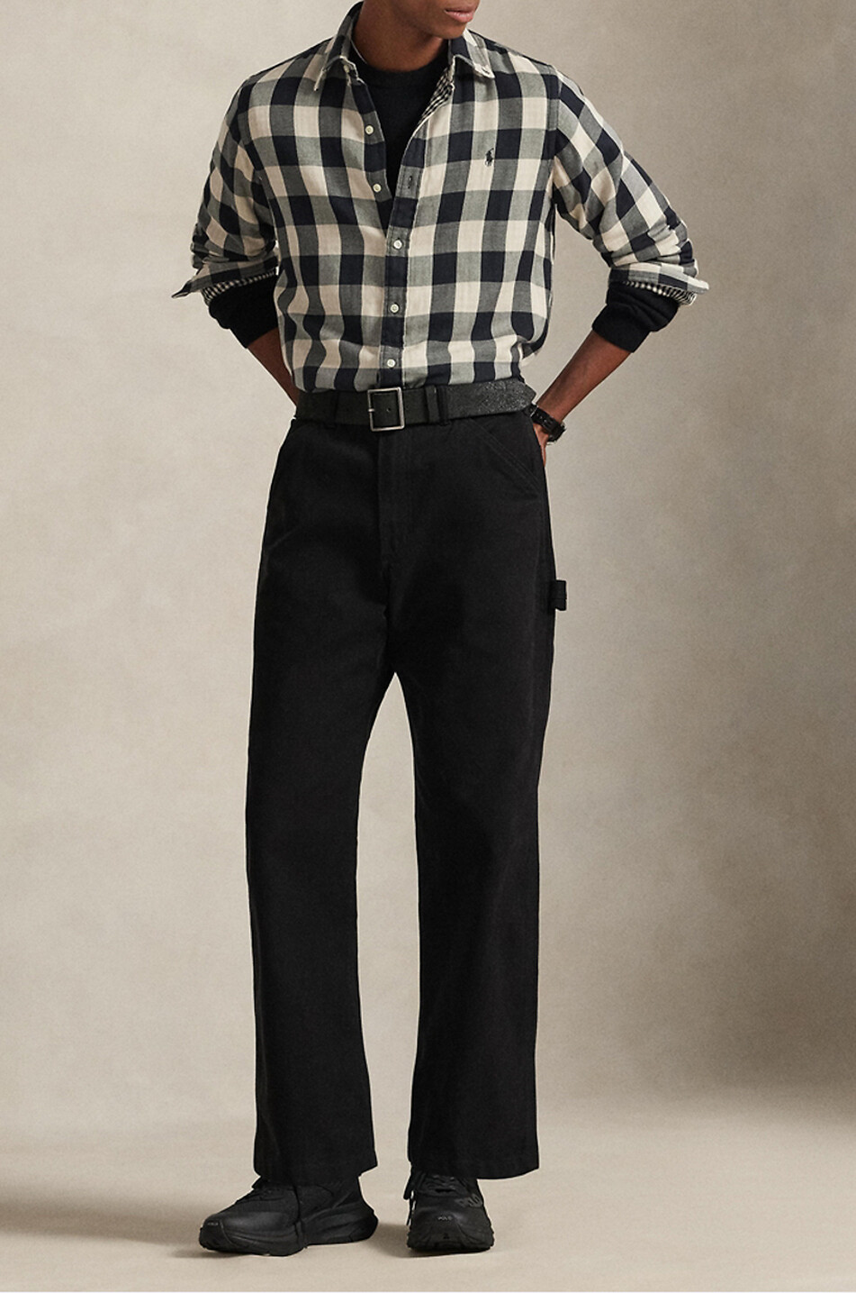 POLO RALPH LAUREN Kariertes Hemd mit Kentkragen Herren SCHWARZ 2