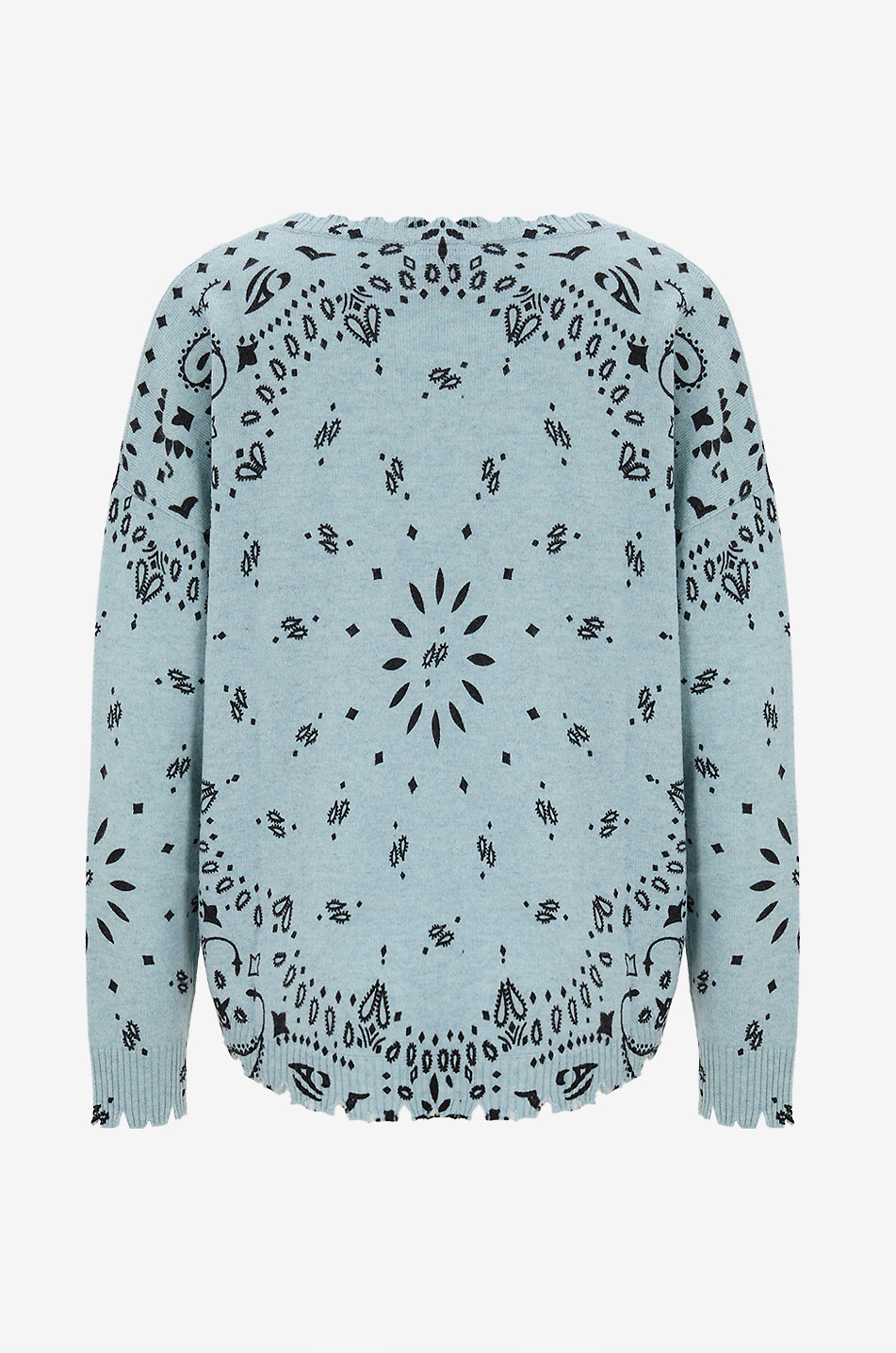 KUJTEN Pullover mit Rundhalsausschnitt aus Kaschmir Mela Bandana Damen BLAU 2