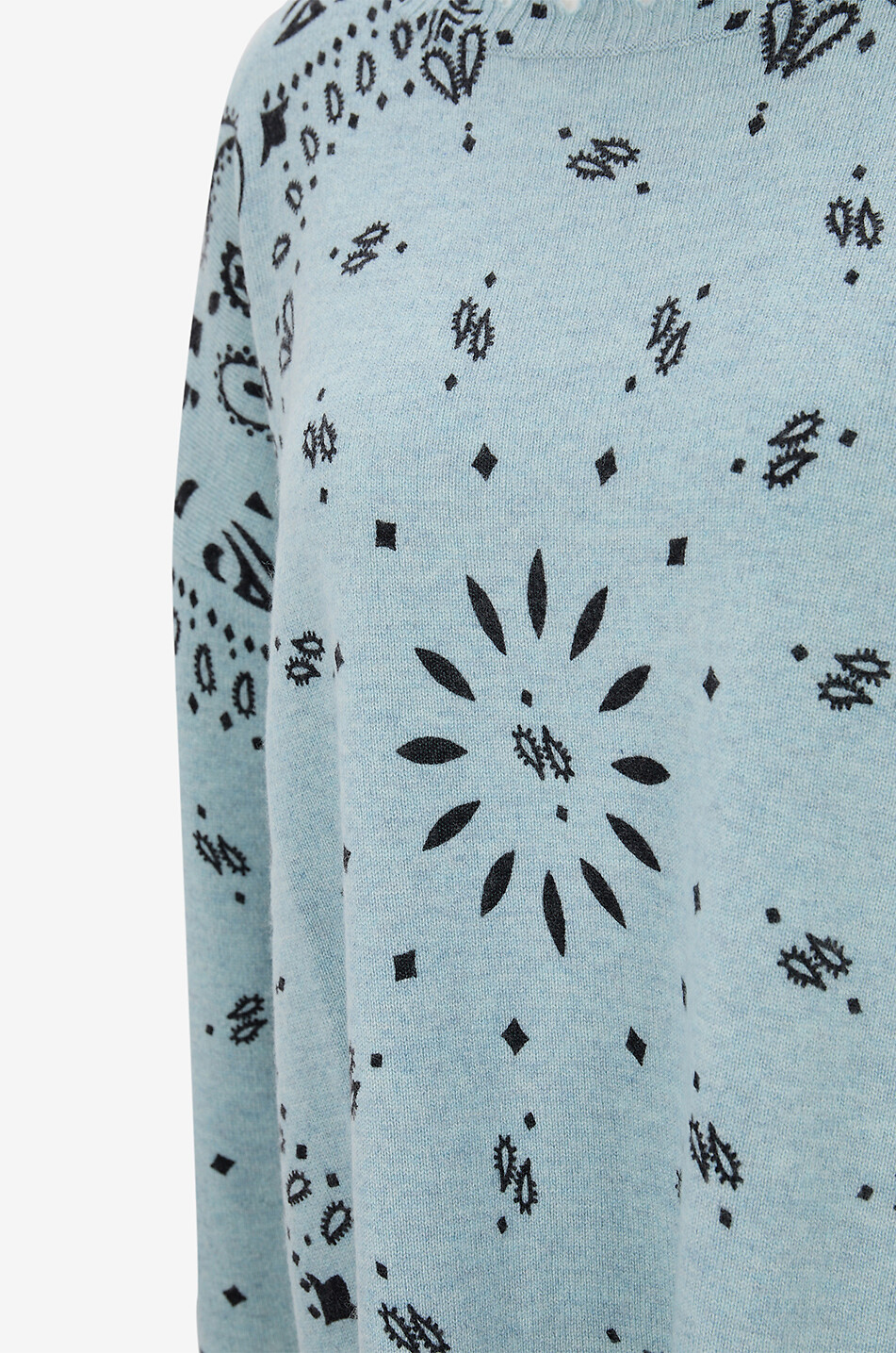 KUJTEN Pullover mit Rundhalsausschnitt aus Kaschmir Mela Bandana Damen BLAU 3