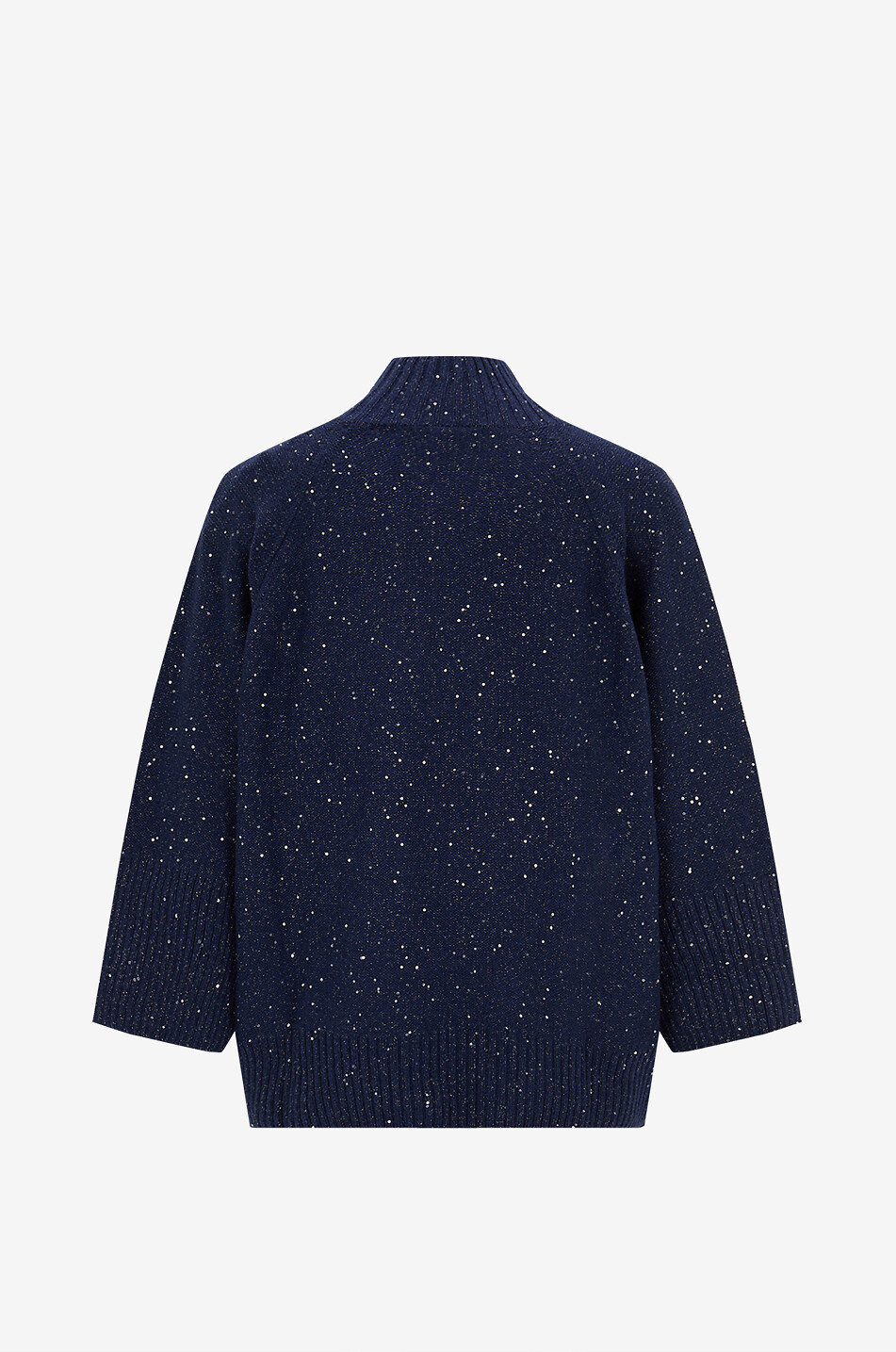 GRAN SASSO 3/4 sleeve garter-stitch sequin-adorned jumper Women DARK BLUE 2