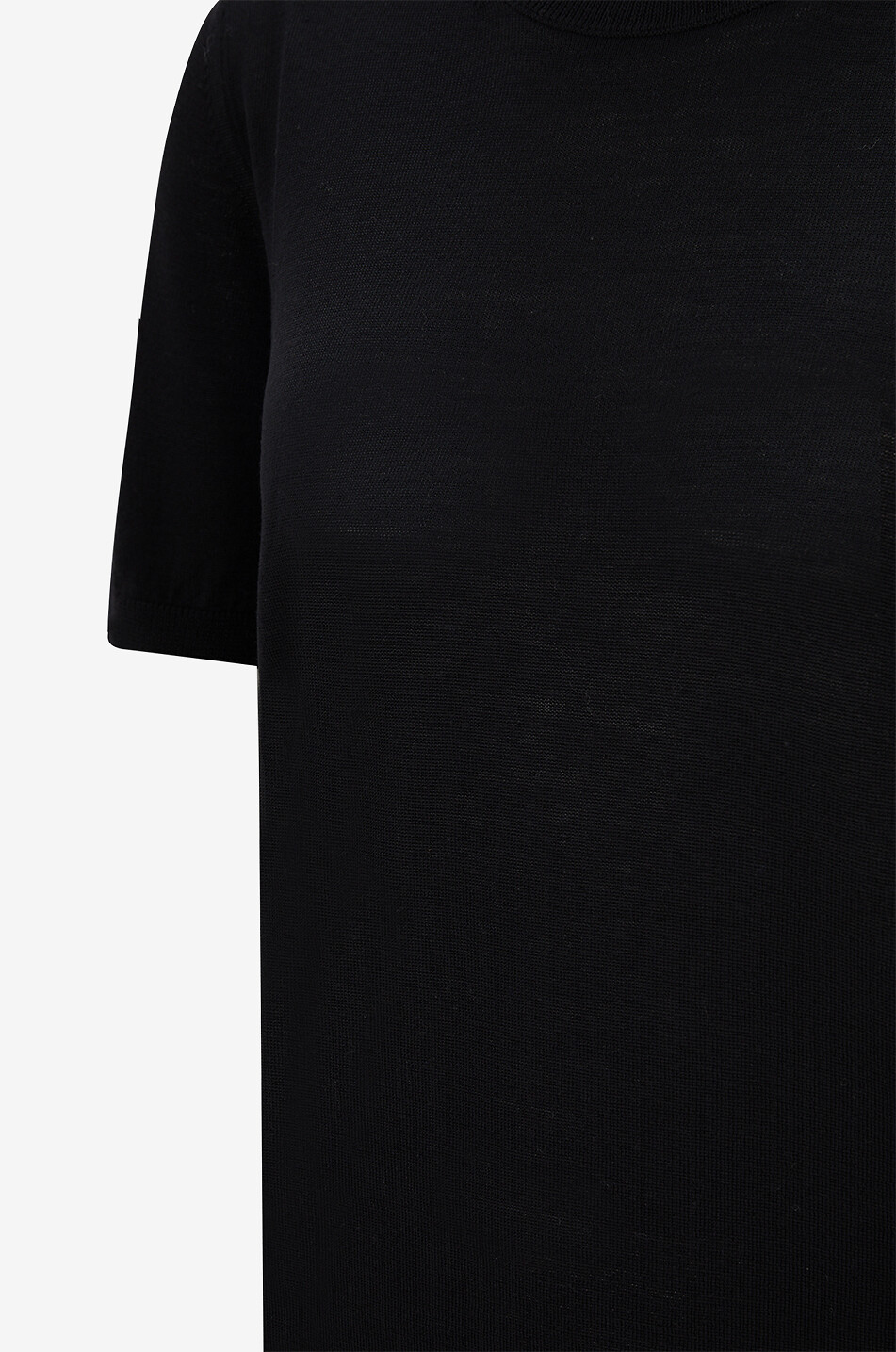 BONGENIE Feinstrick-Pullover aus Schurwolle mit kurzen Ärmeln Tasmania Damen SCHWARZ 3