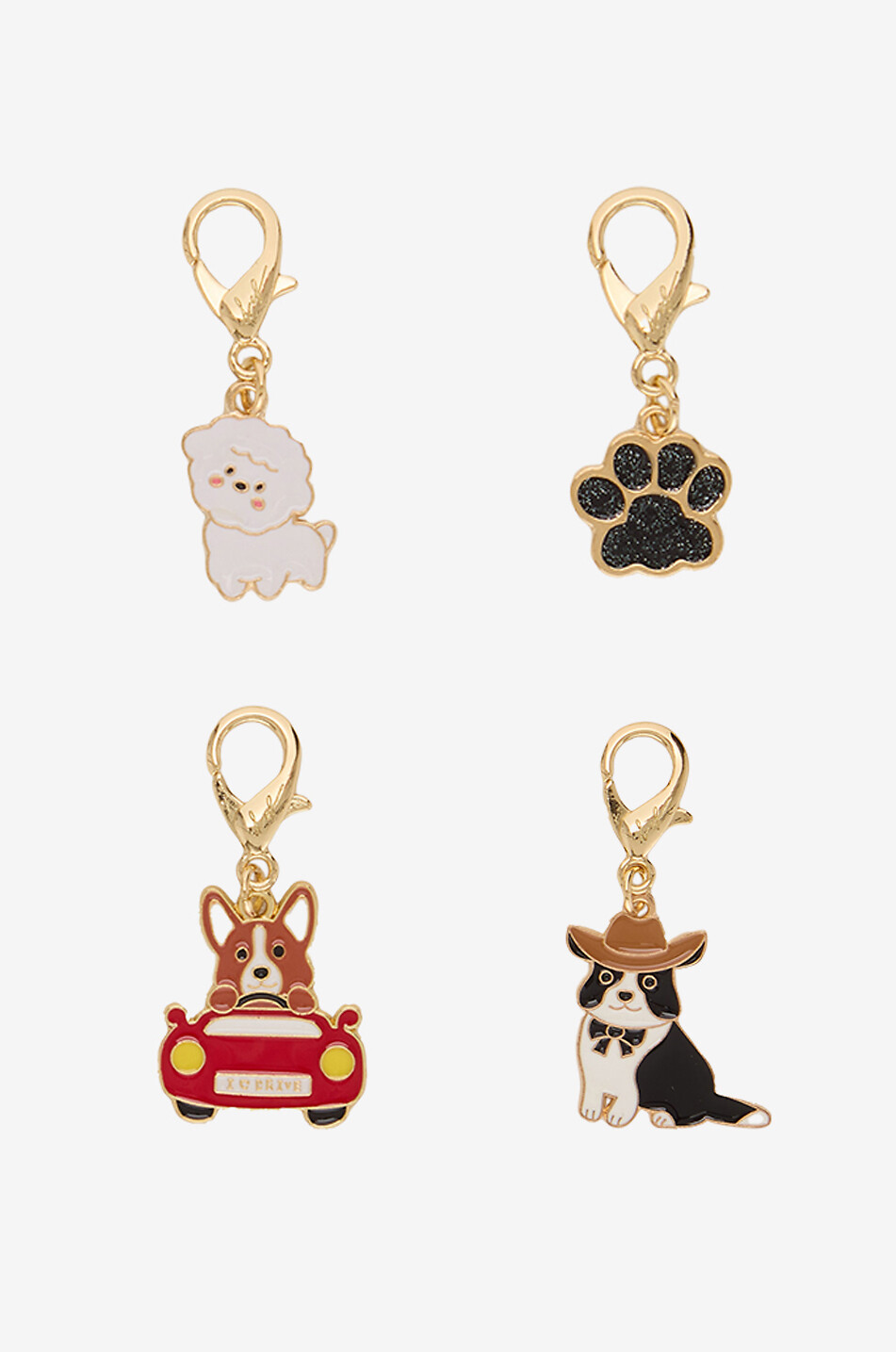 Vierteiliges Charm-Set Hunde