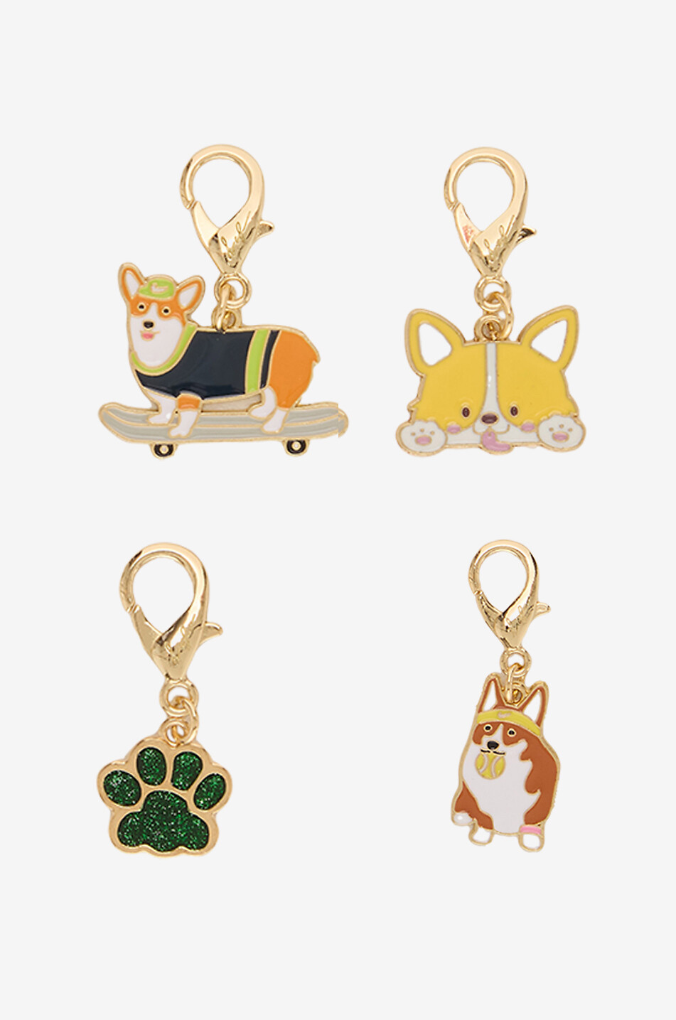 Satz mit vier Charms Hunde