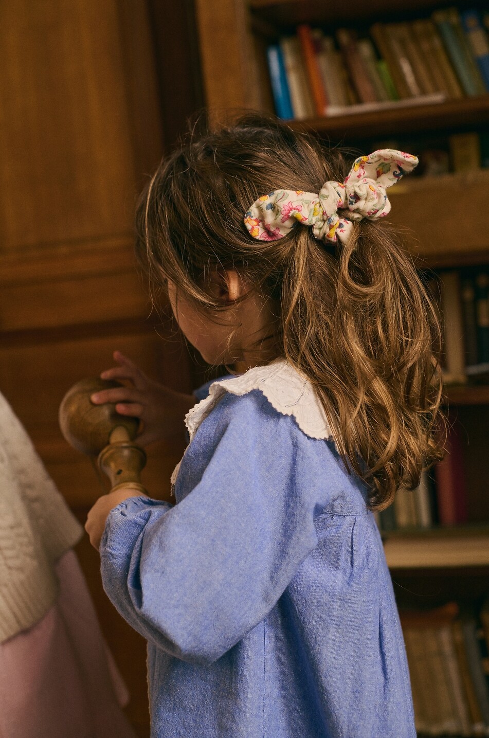LOUISE MISHA Robe empire fille en coton bio Hyacinte Fille BLEU 4