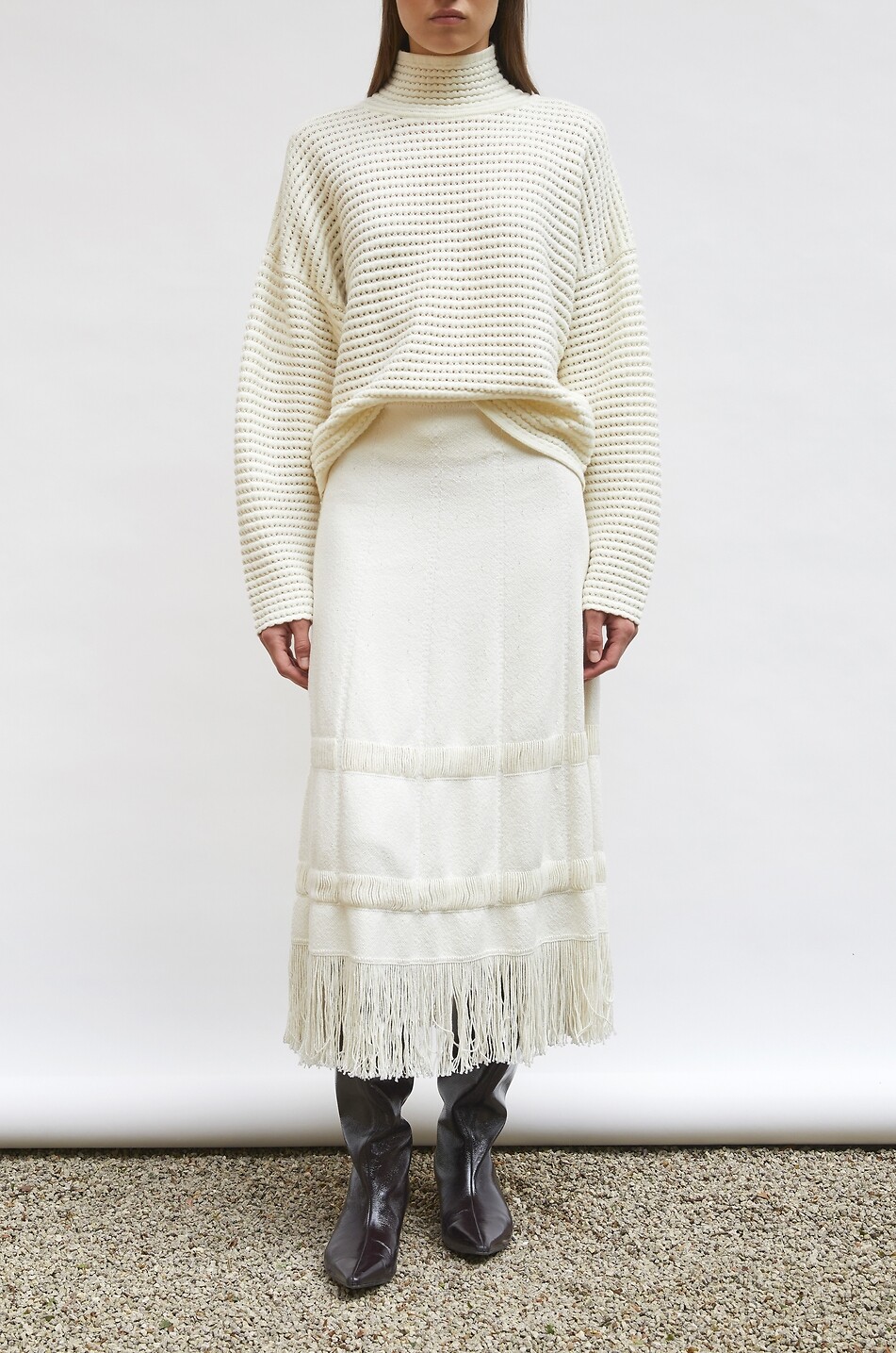 MOLLI Desert oversized ribbed turtleneck jumper Women EGGSHELL 3