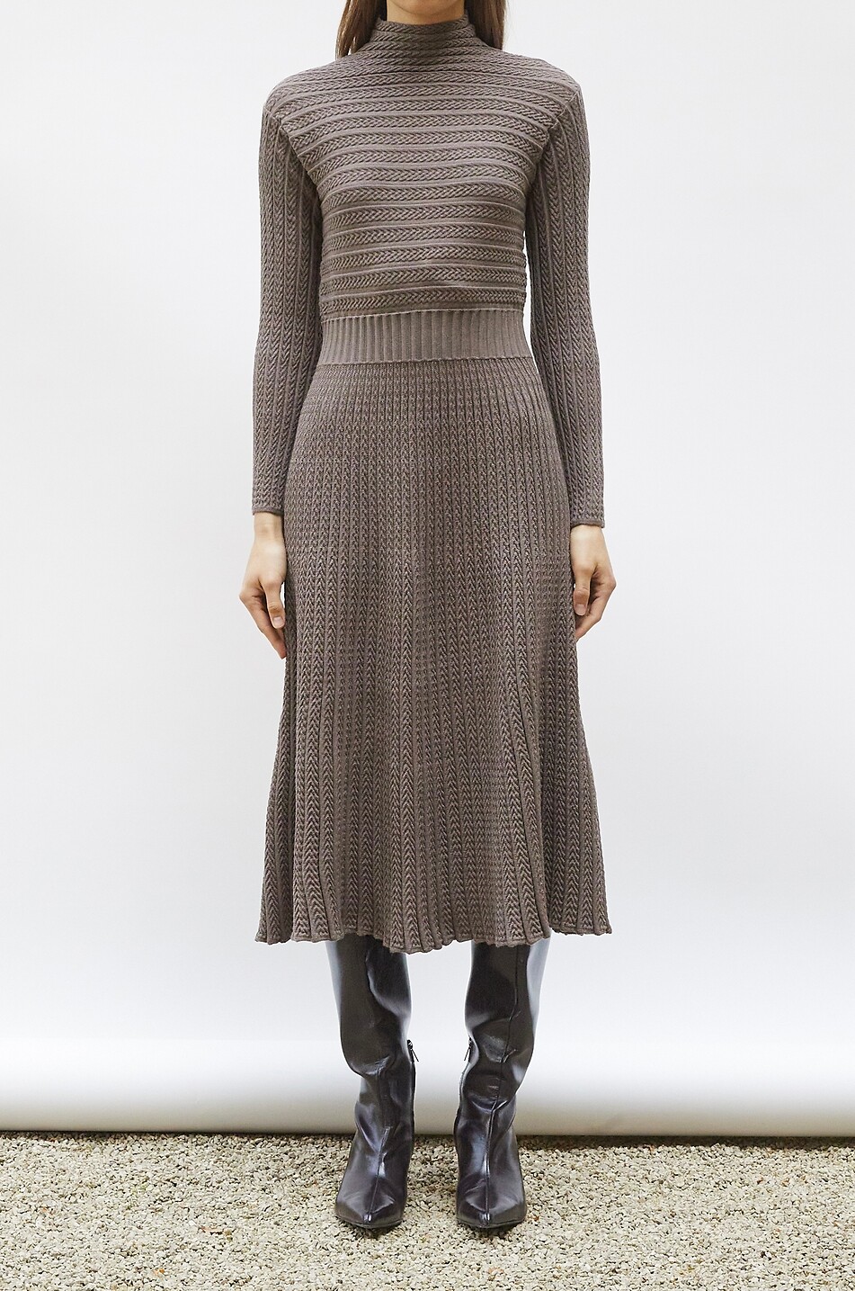 MOLLI Laurence chevron knit maxi dress Women BROWN 3