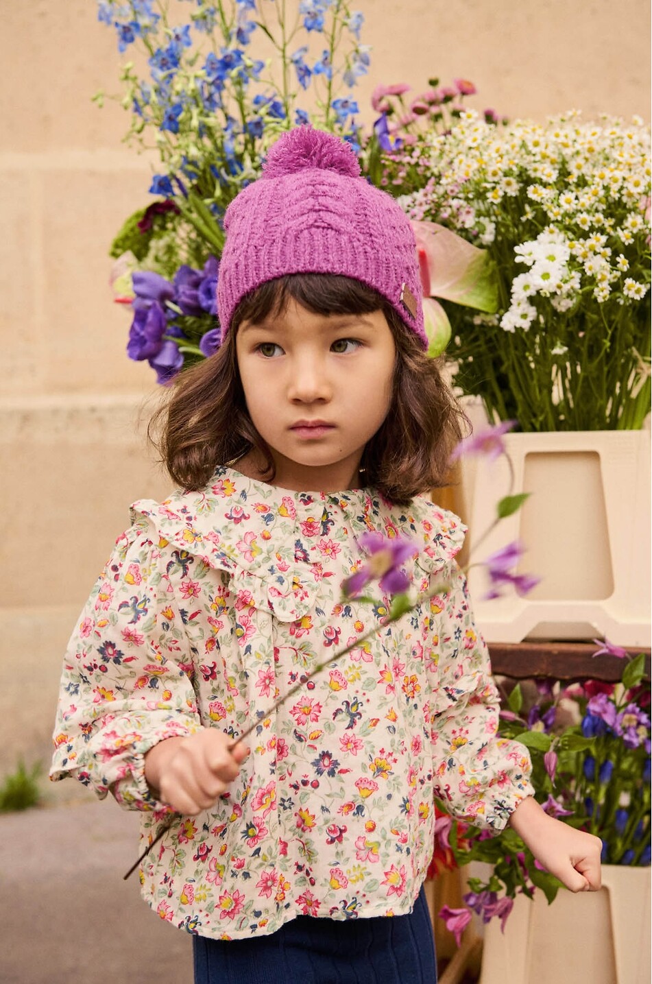 LOUISE MISHA Cleo floral organic cotton girls' blouse Girl Light beige 2