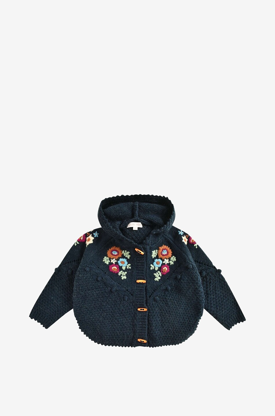 LOUISE MISHA Cape en laine mélangée à capuche fille Ezi Fille BLEU FONCE 1