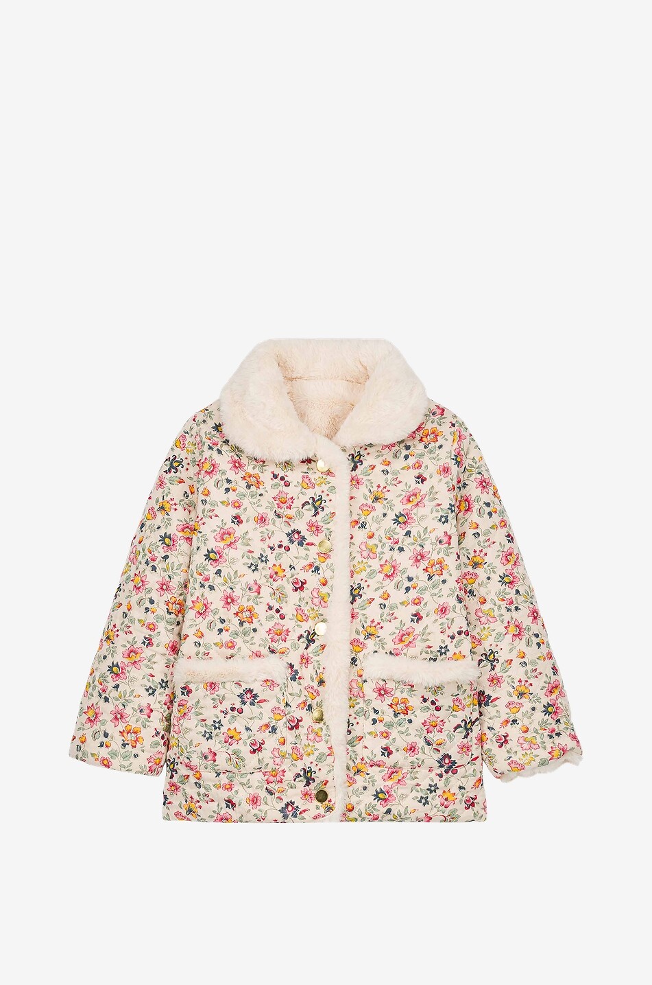 LOUISE MISHA Wendbarer Materialmix-Mädchenmantel Dalila Mädchen Hellbeige 1