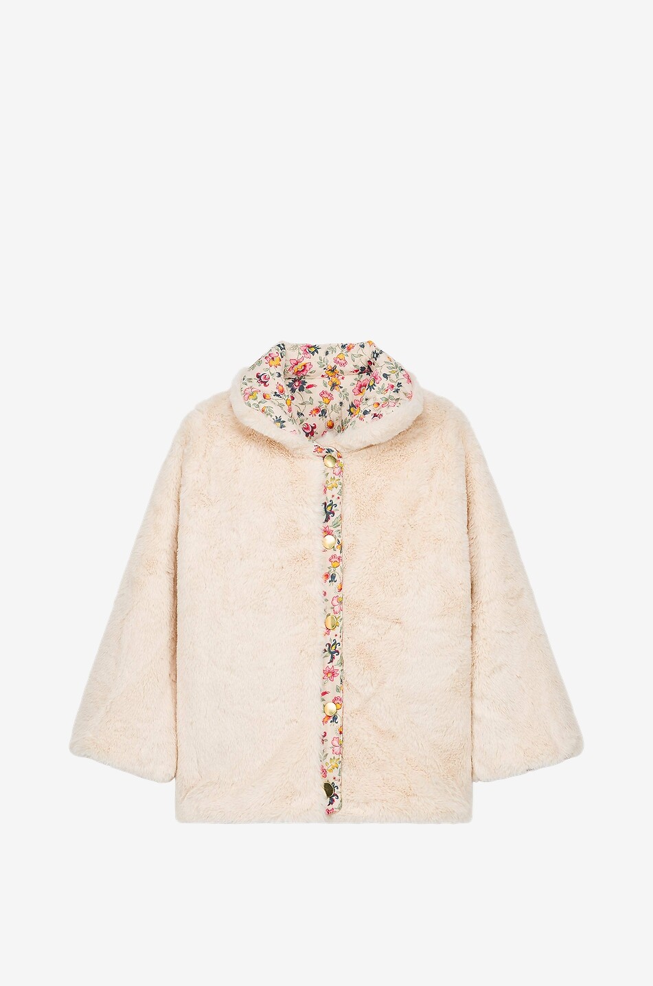 LOUISE MISHA Wendbarer Materialmix-Mädchenmantel Dalila Mädchen Hellbeige 2