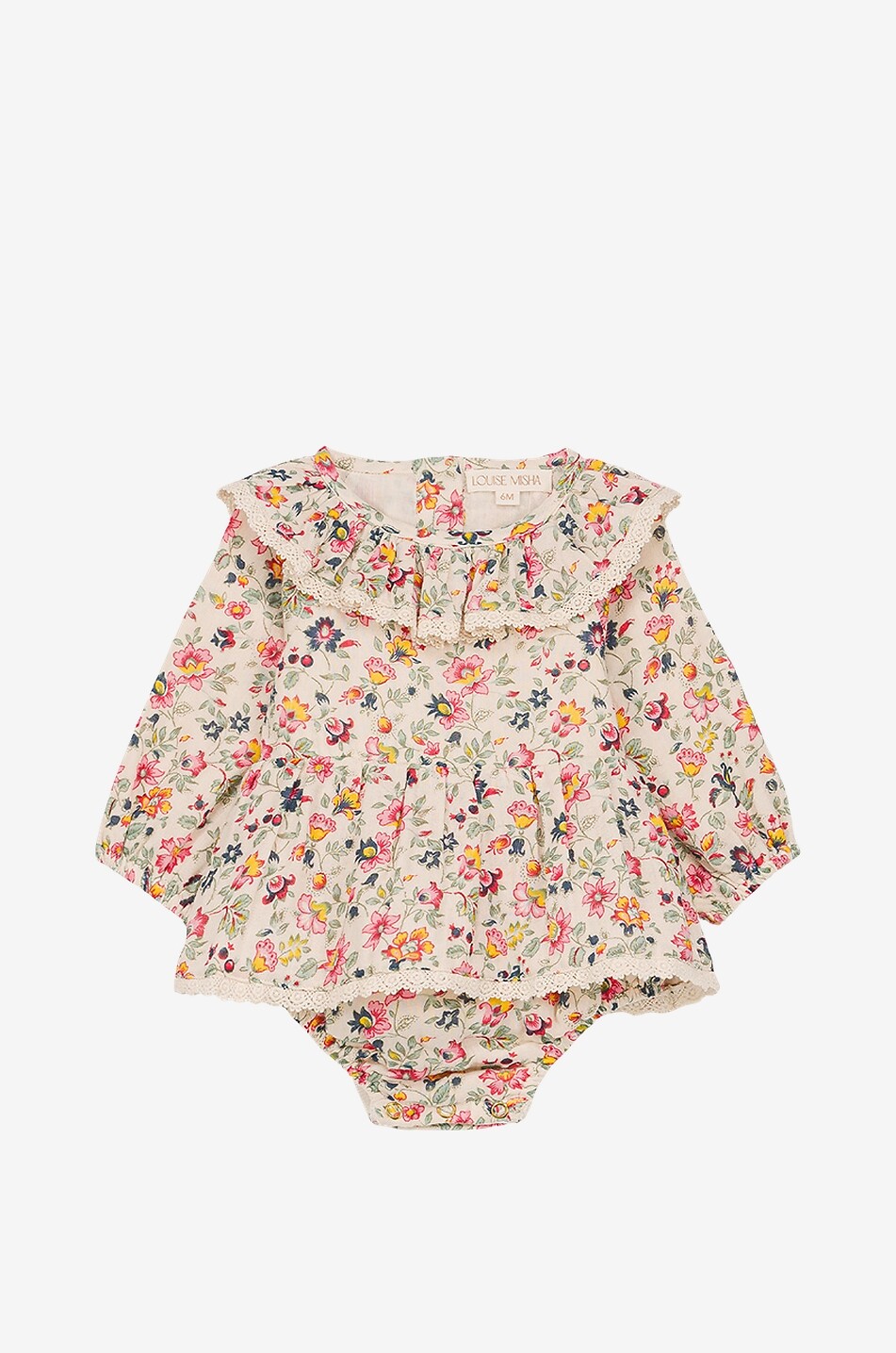 Barboteuse bébé en coton bio fleuri India