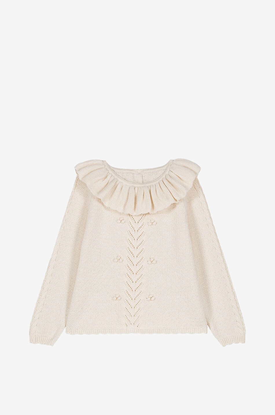 LOUISE MISHA Evina cotton baby openwork jumper Baby Light beige 1