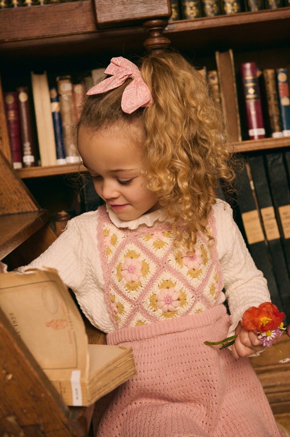 LOUISE MISHA Barrette nœud fleuri fille Gilla Fille ROSE 4