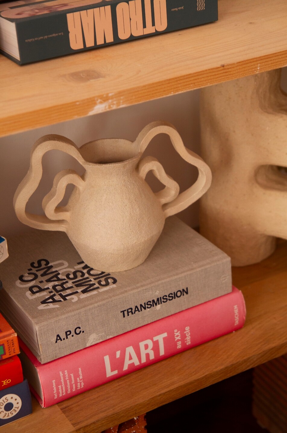 CLANDESTINE CERAMIQU Keramik-Vase mit Handwerkskunst Haus CREMEFARBEN 4