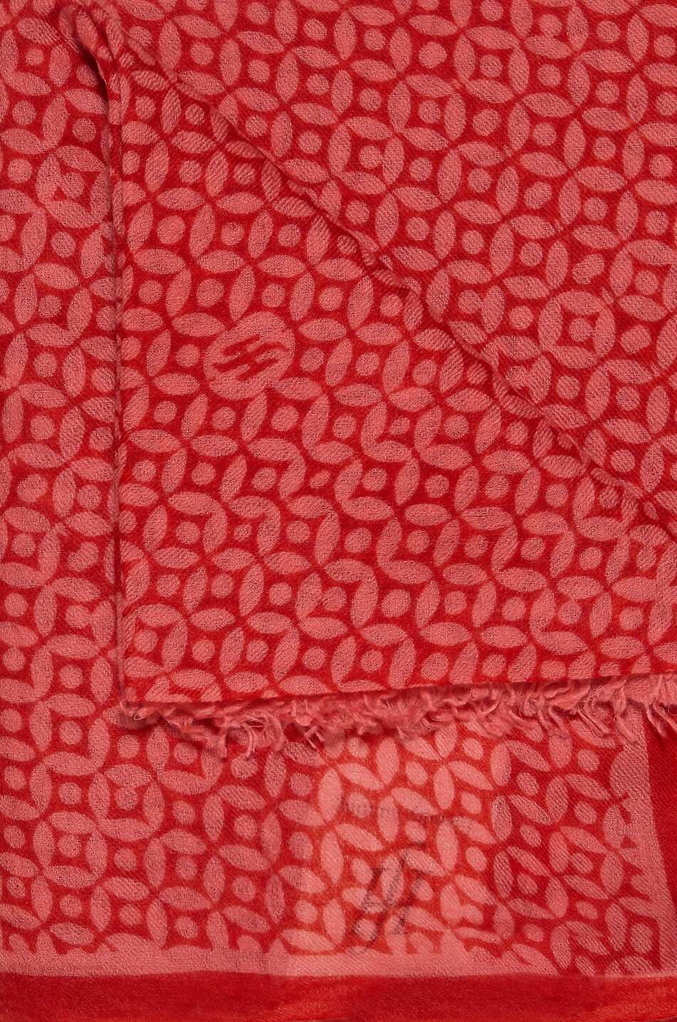FRIENDLY HUNTING Felted Oh geometric print cashmere stole Women RED 2