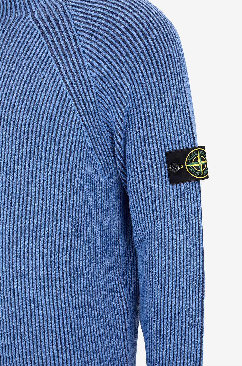 STONE ISLAND Striped knit crewneck jumper Men BLUE 3