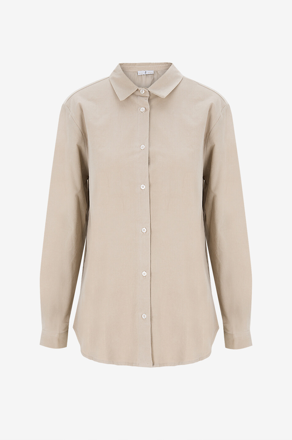 YC MILANO Weites Hemd aus Cordsamt Damen Hellbeige 1