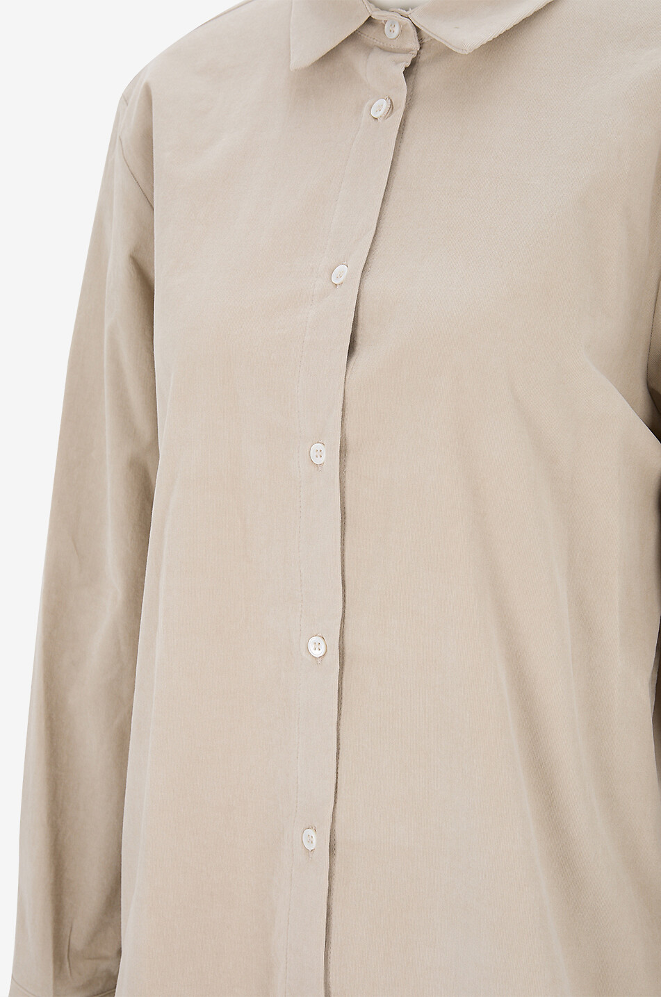 YC MILANO Weites Hemd aus Cordsamt Damen Hellbeige 6