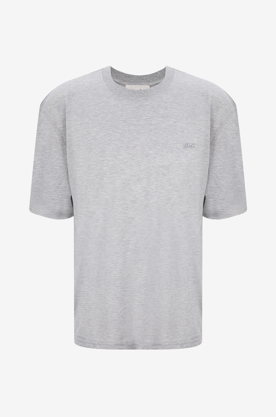 AMI T-shirt en jersey de coton soie chiné Homme GRIS 1