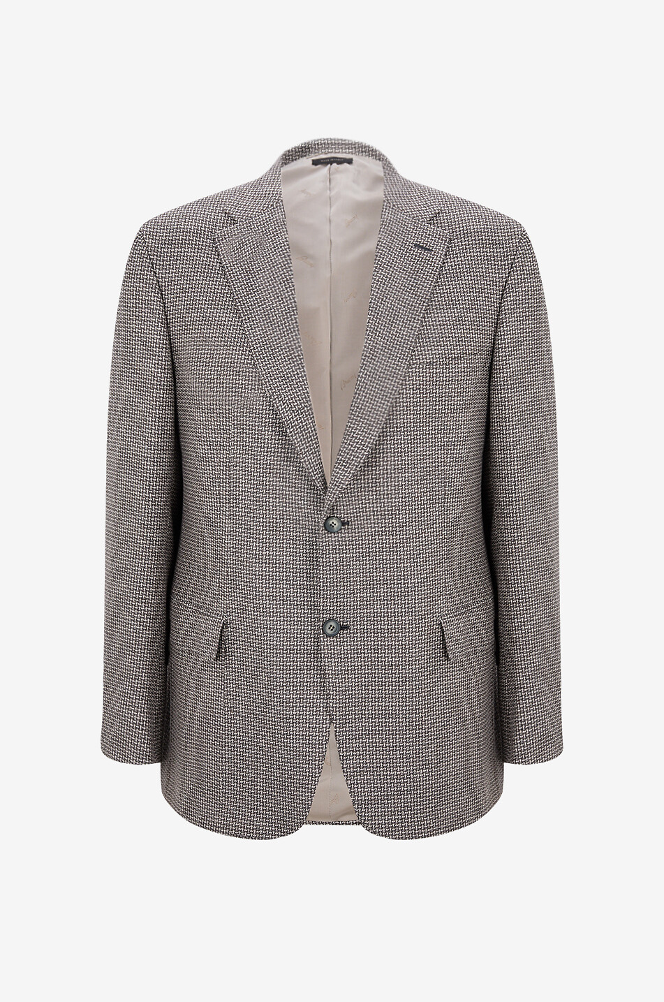 Veste De Sport Brioni Gris à Motif Violet - Taille 42R - Moderne 2 Boutons - Occasion En Excellent état