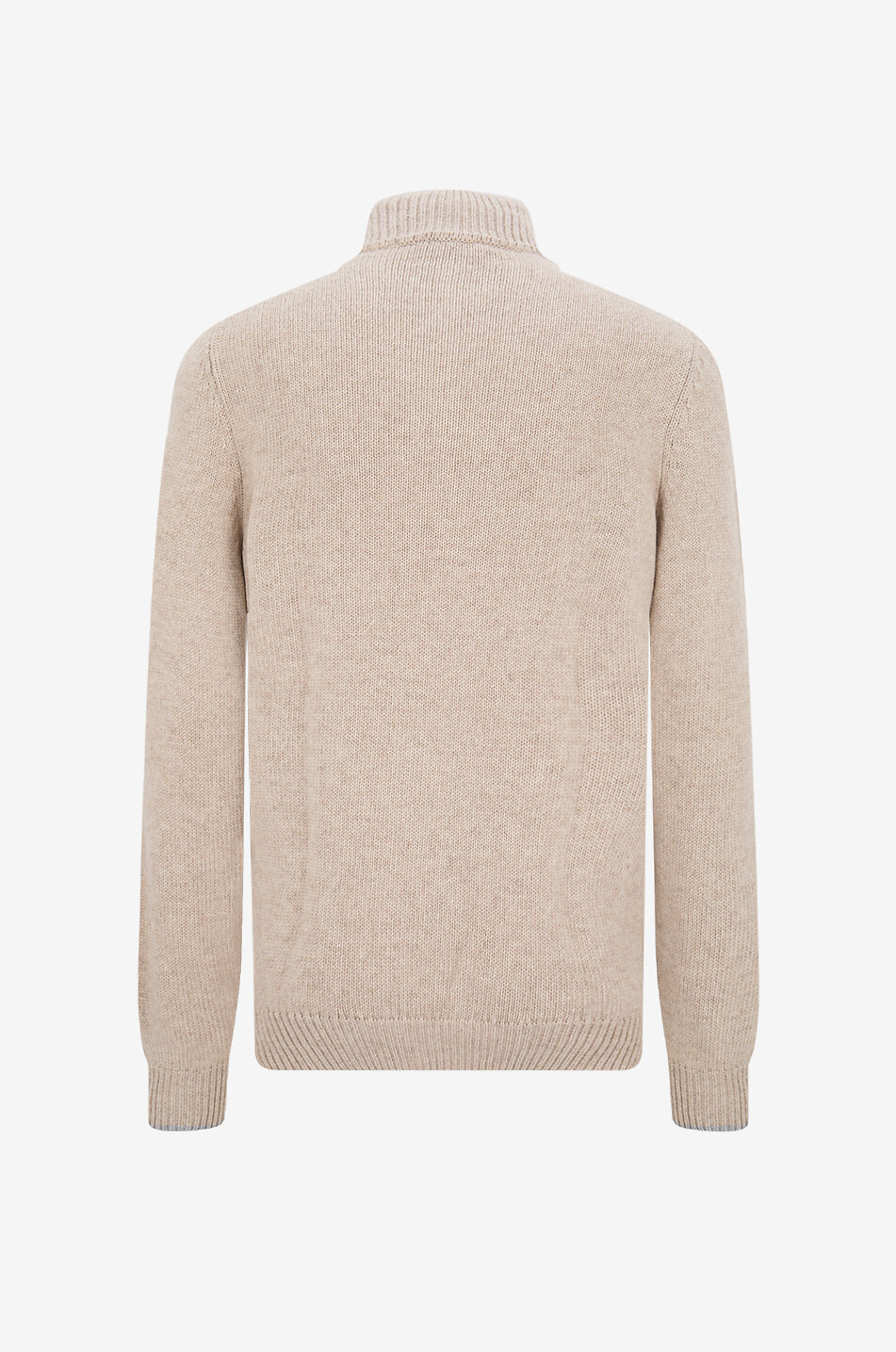 FEDELI Pull à col montant en maille Tonale Homme MARRON 2