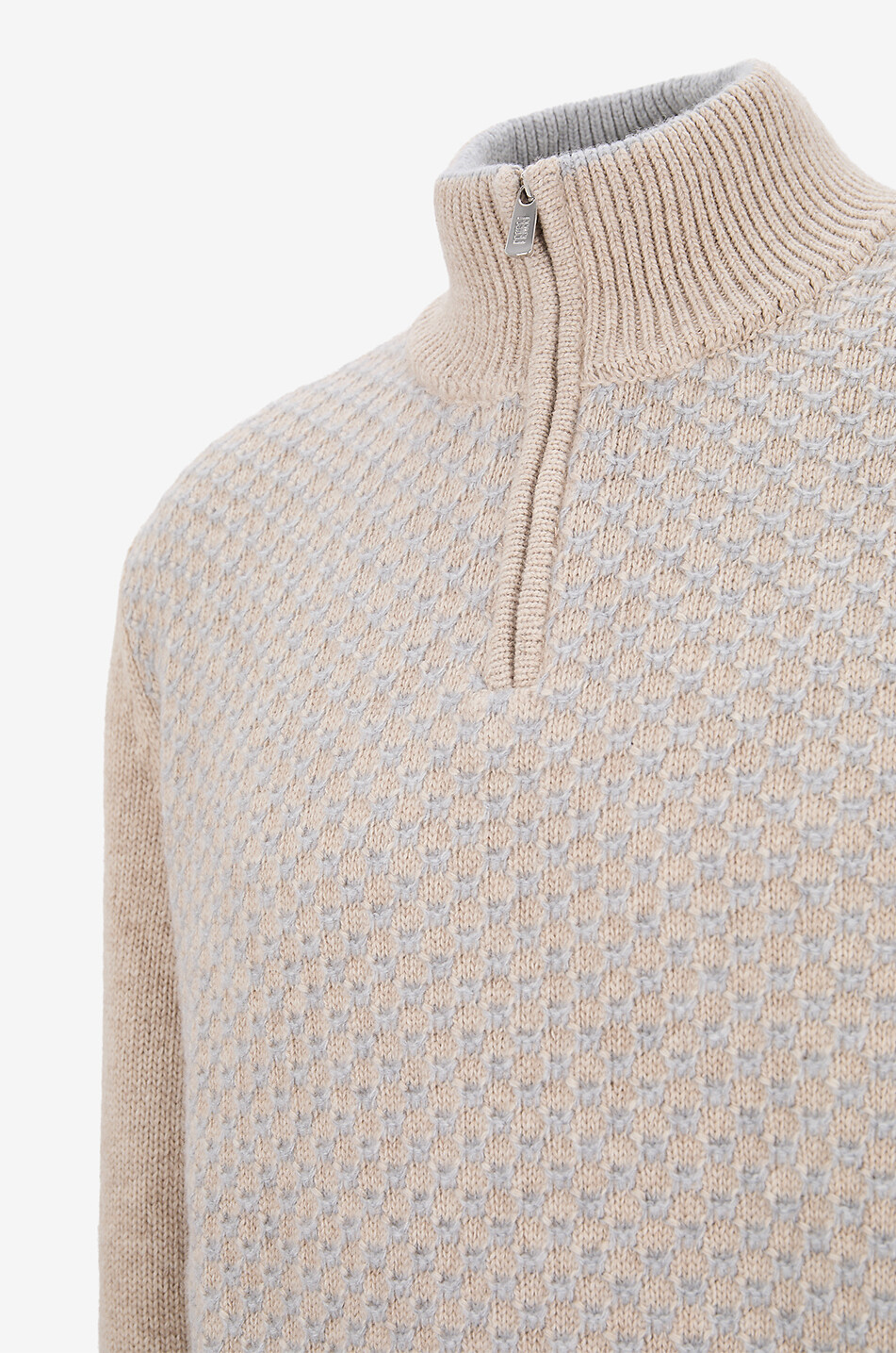 FEDELI Pull à col montant en maille Tonale Homme MARRON 3