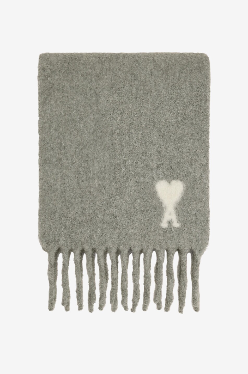 AMI Écharpe rectangulaire en laine alpaga Ami de Cœur Homme GRIS 1