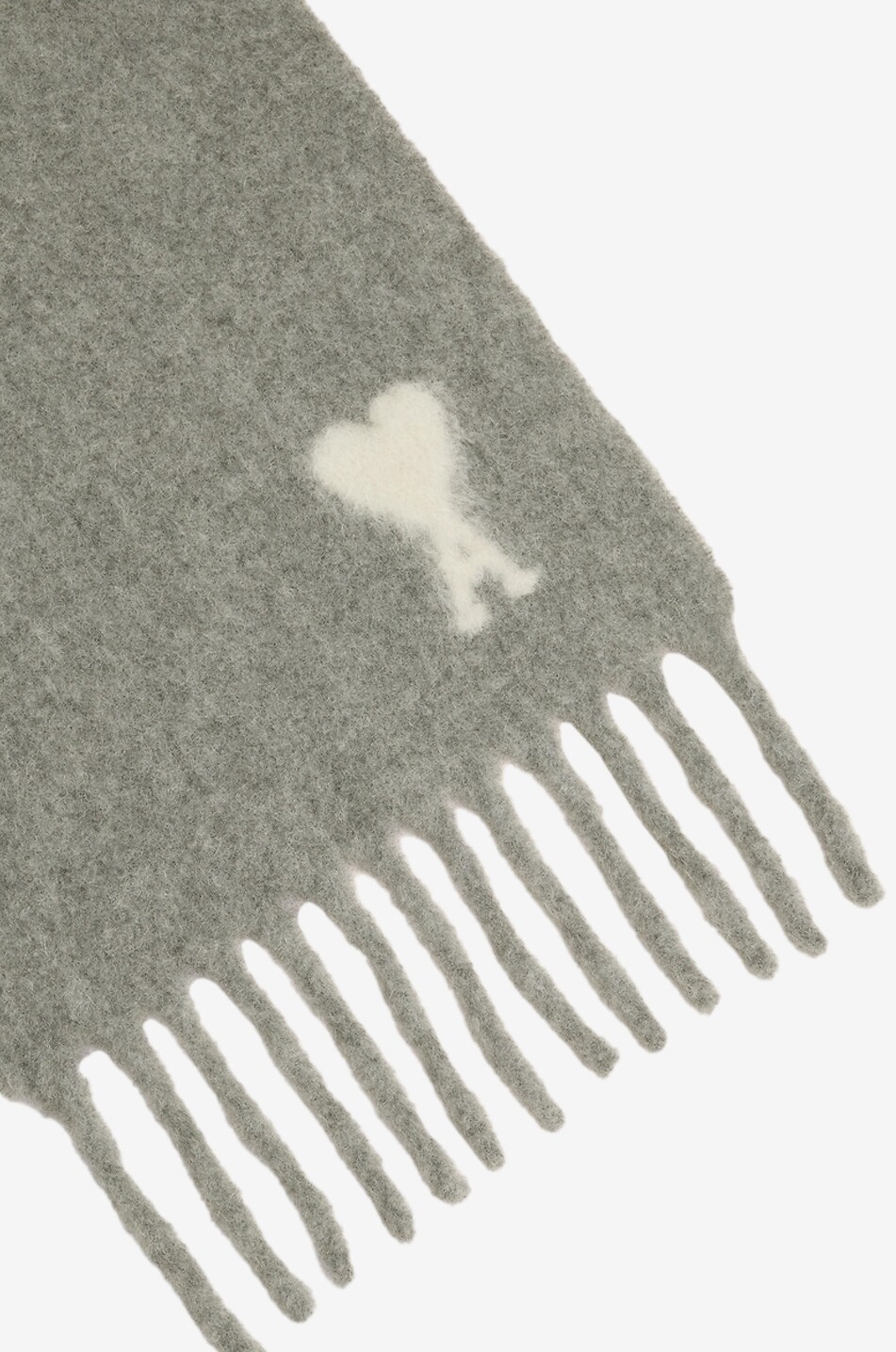 AMI Écharpe rectangulaire en laine alpaga Ami de Cœur Homme GRIS 2