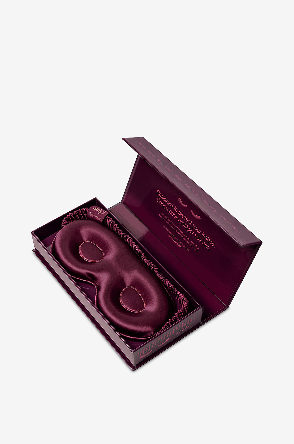 SLIP Masque de nuit en soie Contour Crimson Unisexe ROUGE FONCÉ 5