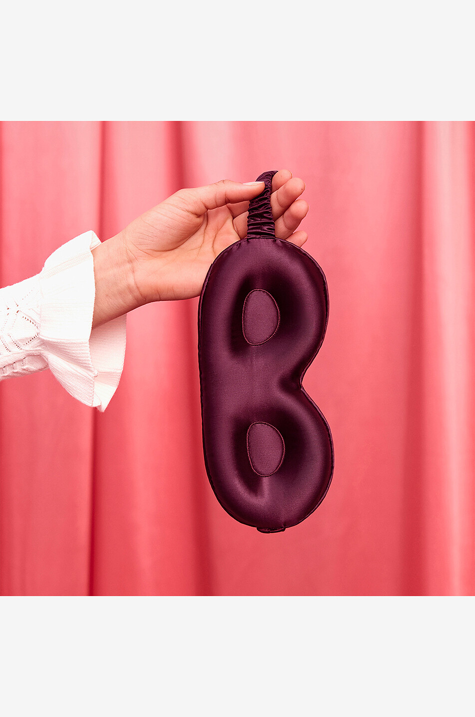 SLIP Masque de nuit en soie Contour Crimson Unisexe ROUGE FONCÉ 4