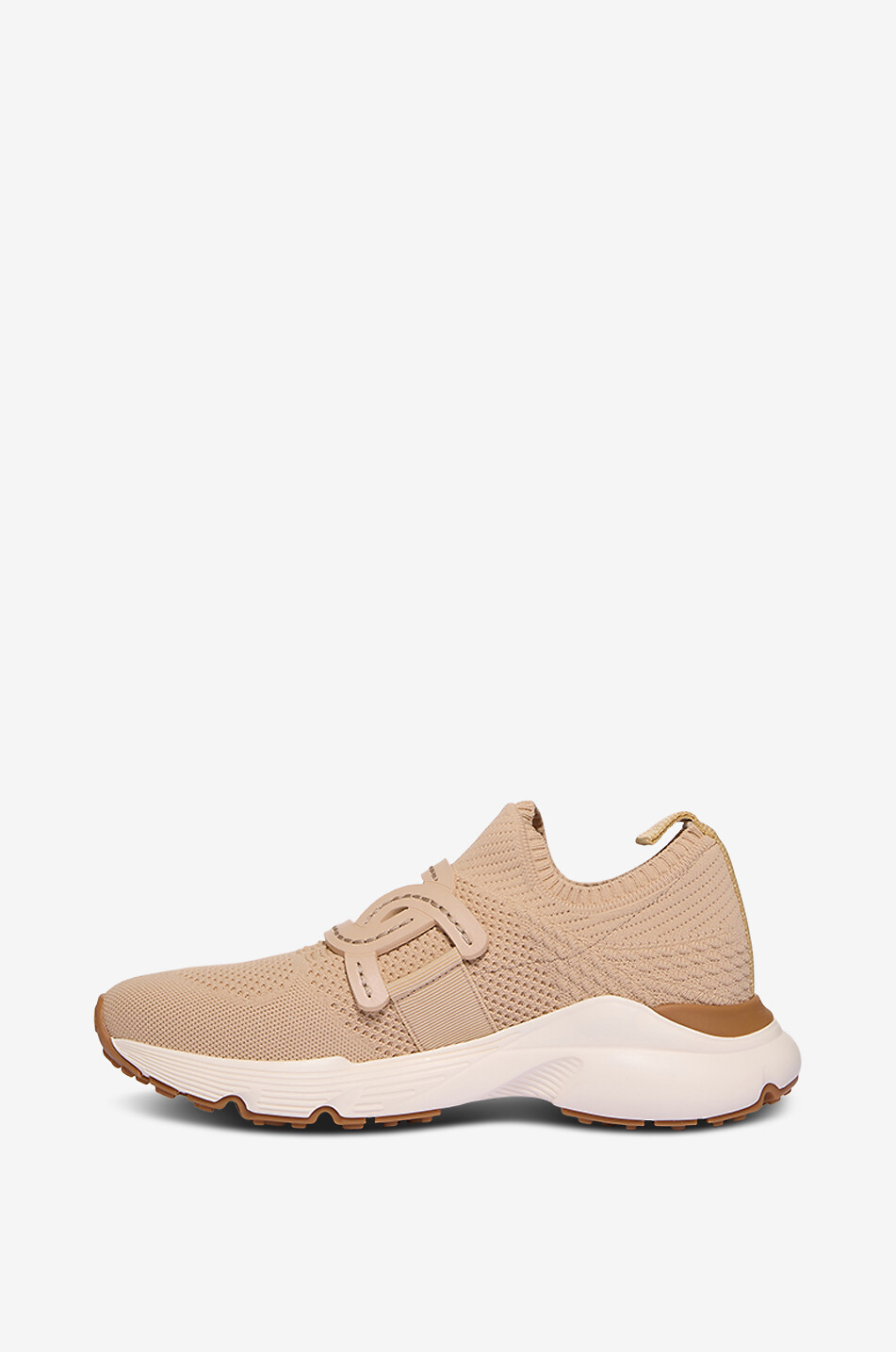 TOD'S Kate knit slip-on sneakers with leather Women BEIGE 3