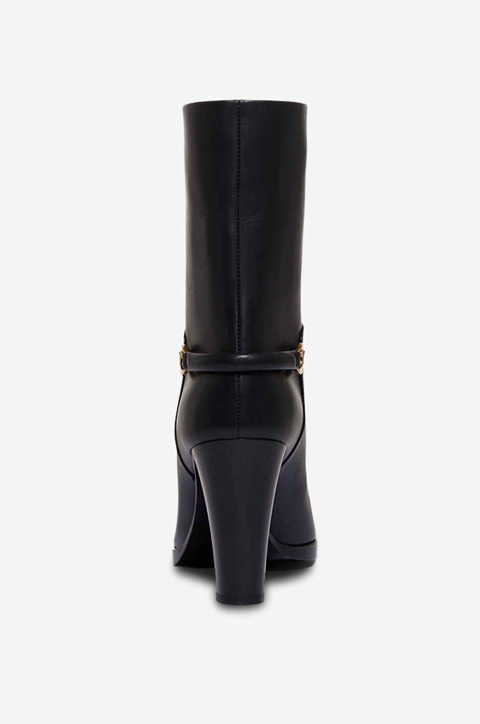 SAINT LAURENT PARIS Bottines à talon et bout carré en cuir lisse Sulpice 80 Femme NOIR 4