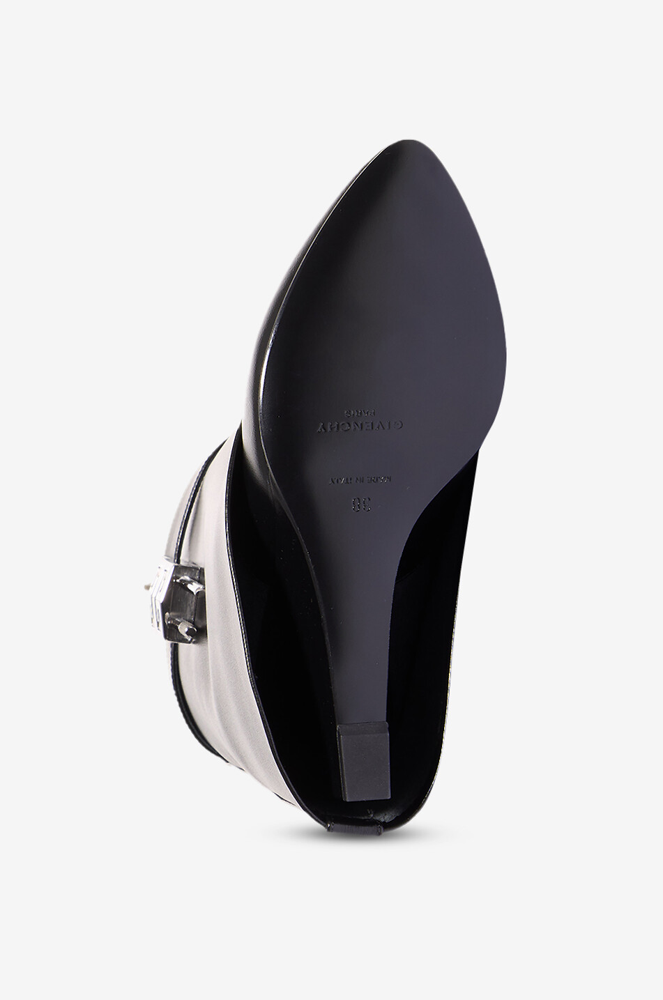 GIVENCHY Bottines compensées en cuir de veau Shark Lock 90 Femme NOIR 7