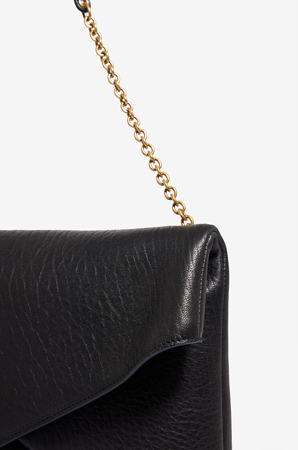 SAINT LAURENT PARIS Pochette chaîne en cuir nappa grainé Cassandre XXL Femme NOIR 5