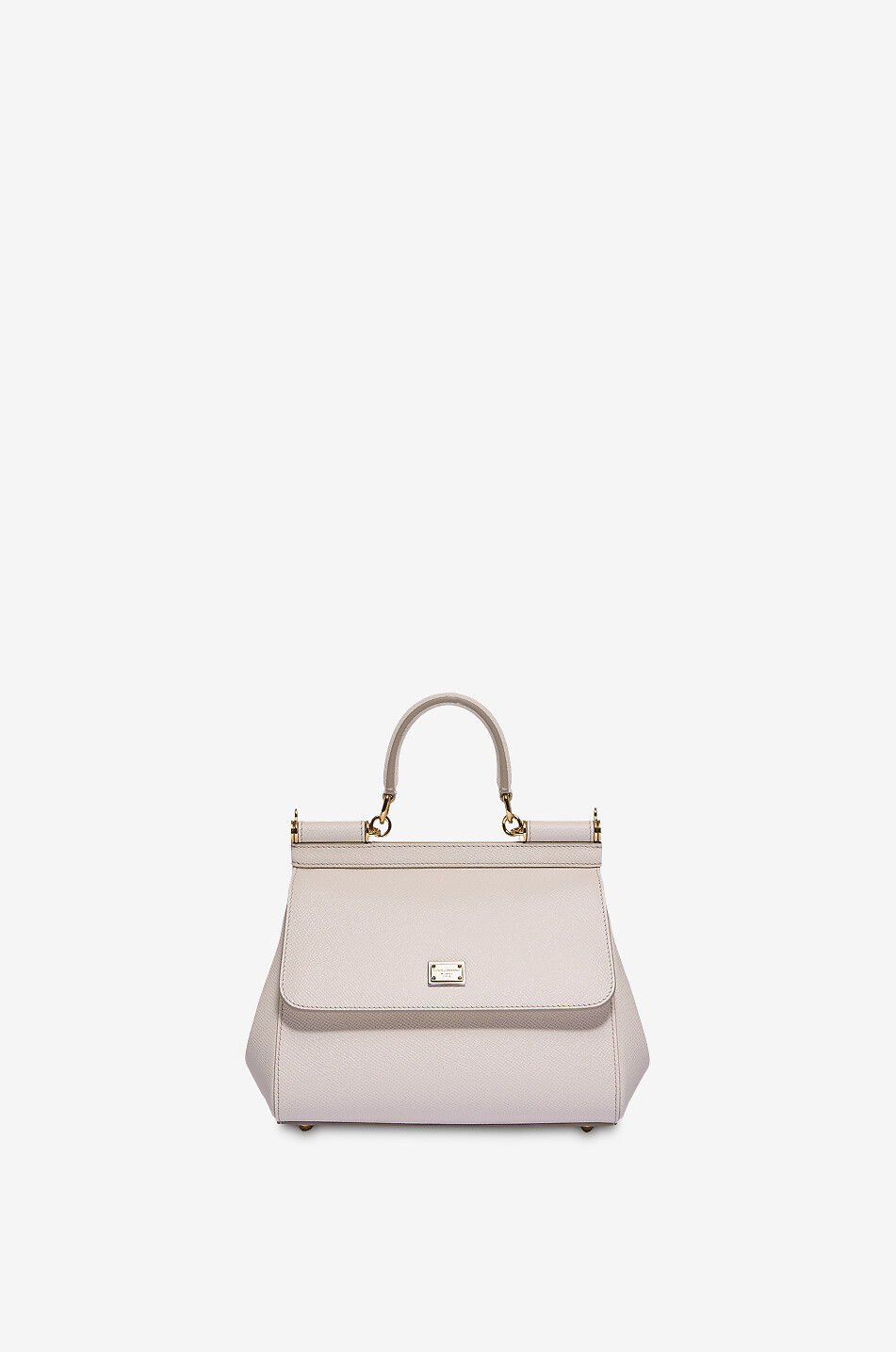 DOLCE & GABBANA Medium Sicily dauphine leather handbag Women WHITE 1