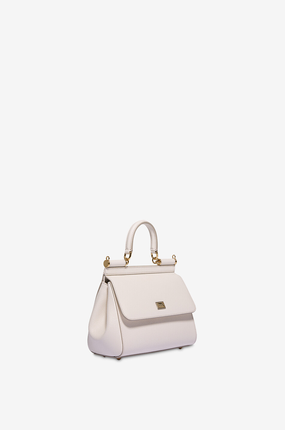 DOLCE & GABBANA Medium Sicily dauphine leather handbag Women WHITE 2