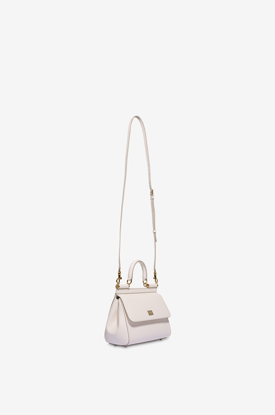 DOLCE & GABBANA Medium Sicily dauphine leather handbag Women WHITE 5
