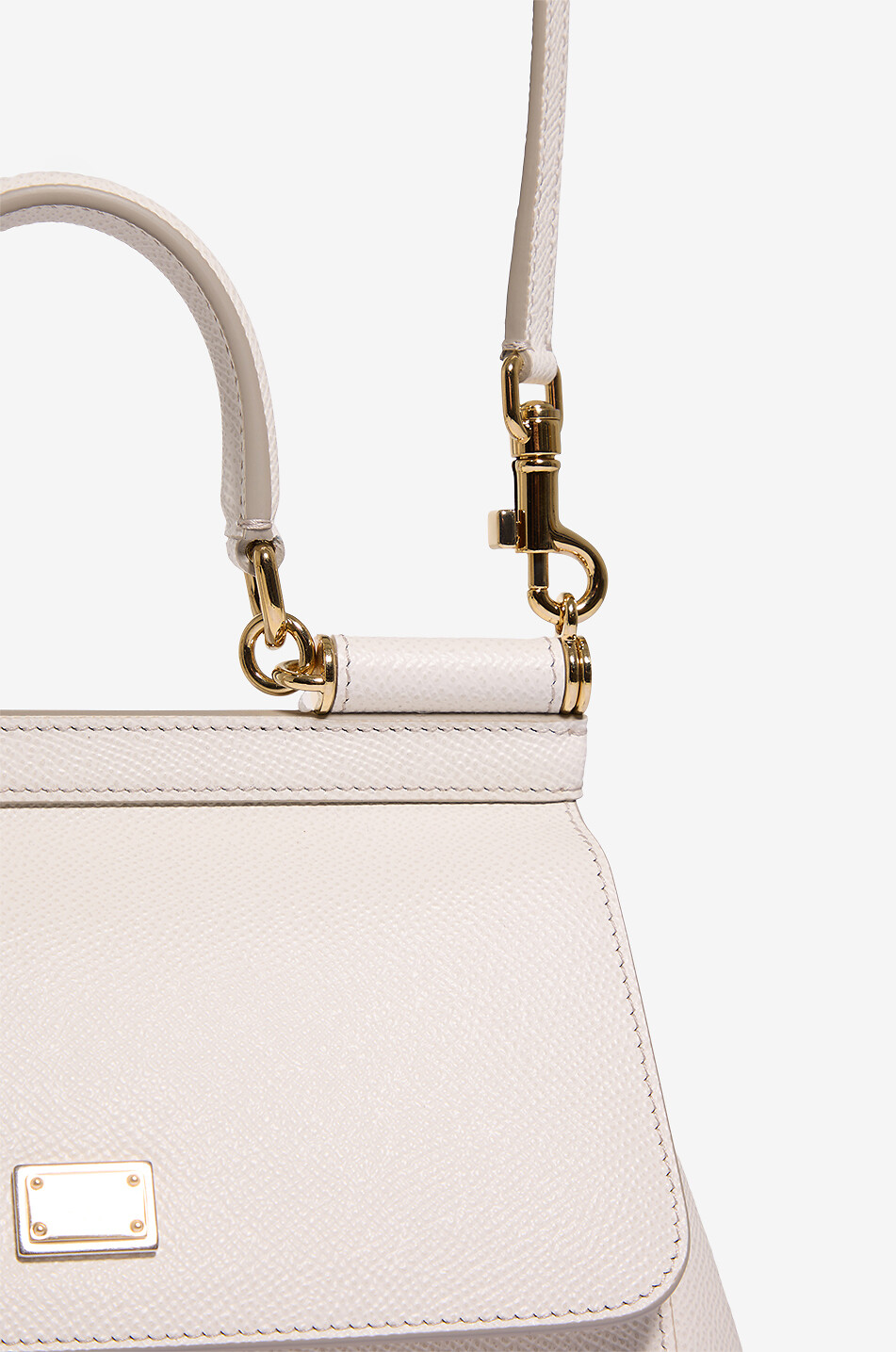 DOLCE & GABBANA Medium Sicily dauphine leather handbag Women WHITE 6