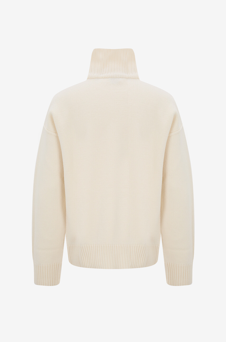 AMI Felted merino wool pullover Men EGGSHELL 2
