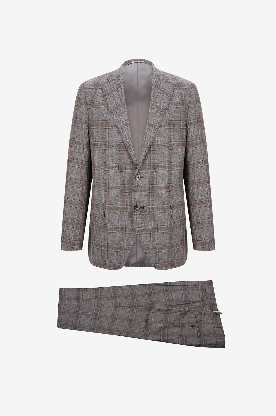CARUSO Karierter Jacquard-Anzug Herren BRAUN 1