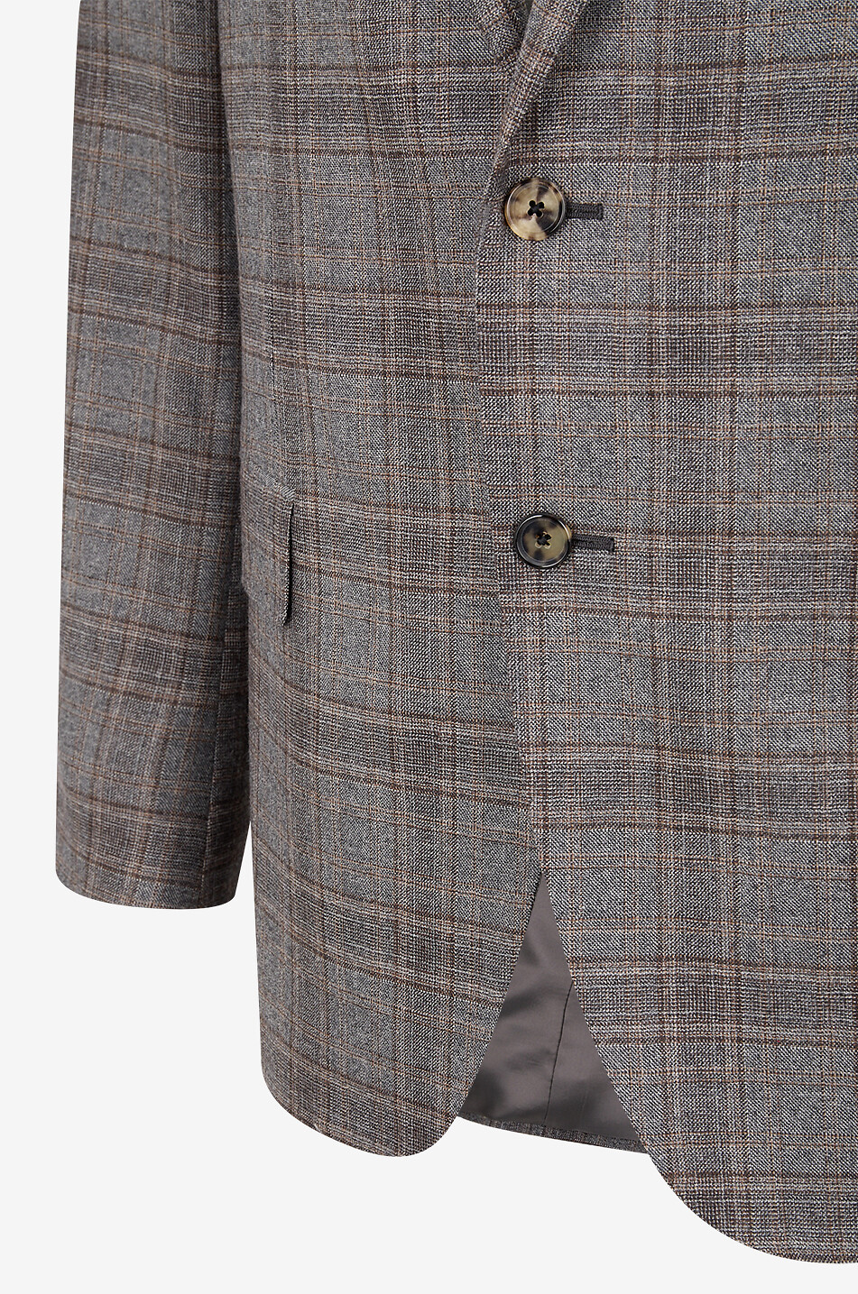CARUSO Karierter Jacquard-Anzug Herren BRAUN 3