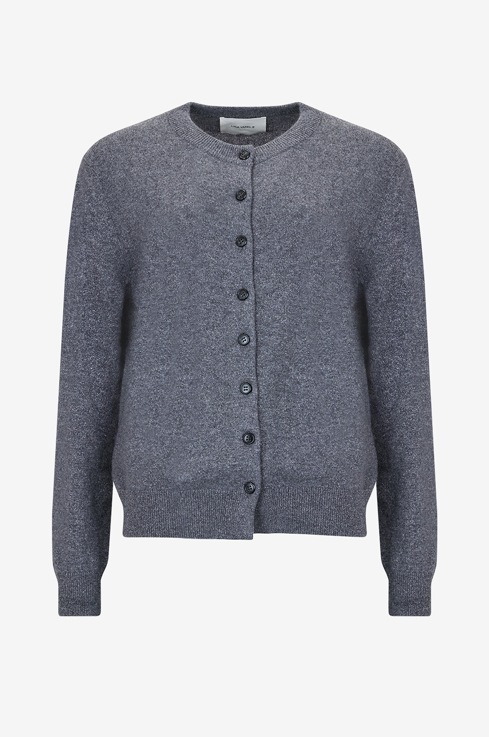 LISA YANG Meredith button-down cashmere and lurex cardigan Women DARK GREY 1