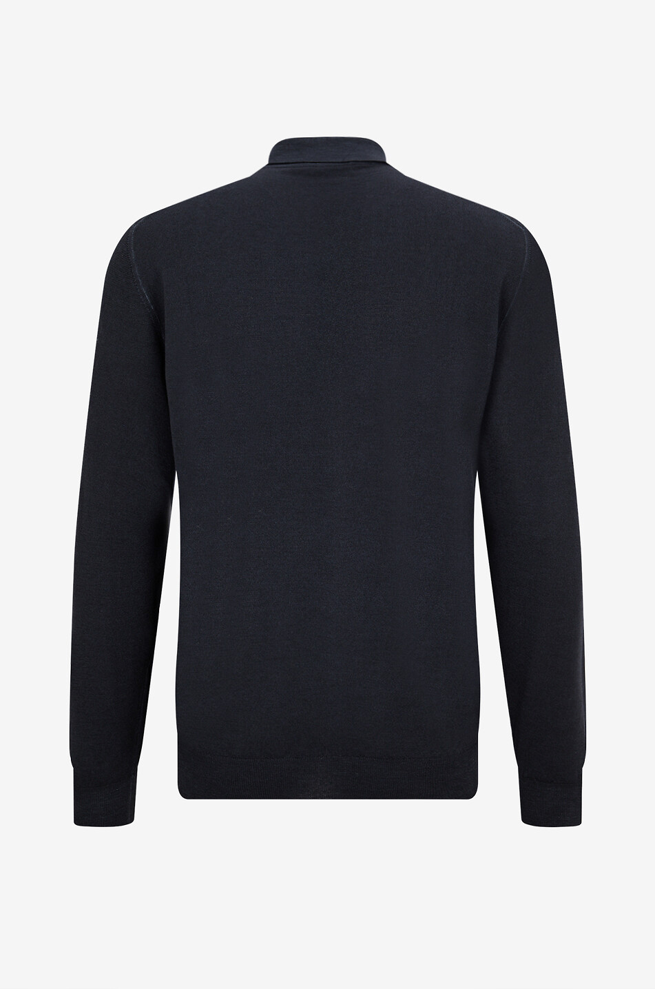 FEDELI Feines Merinowoll-Strick-Polohemd Herren SCHWARZ 2