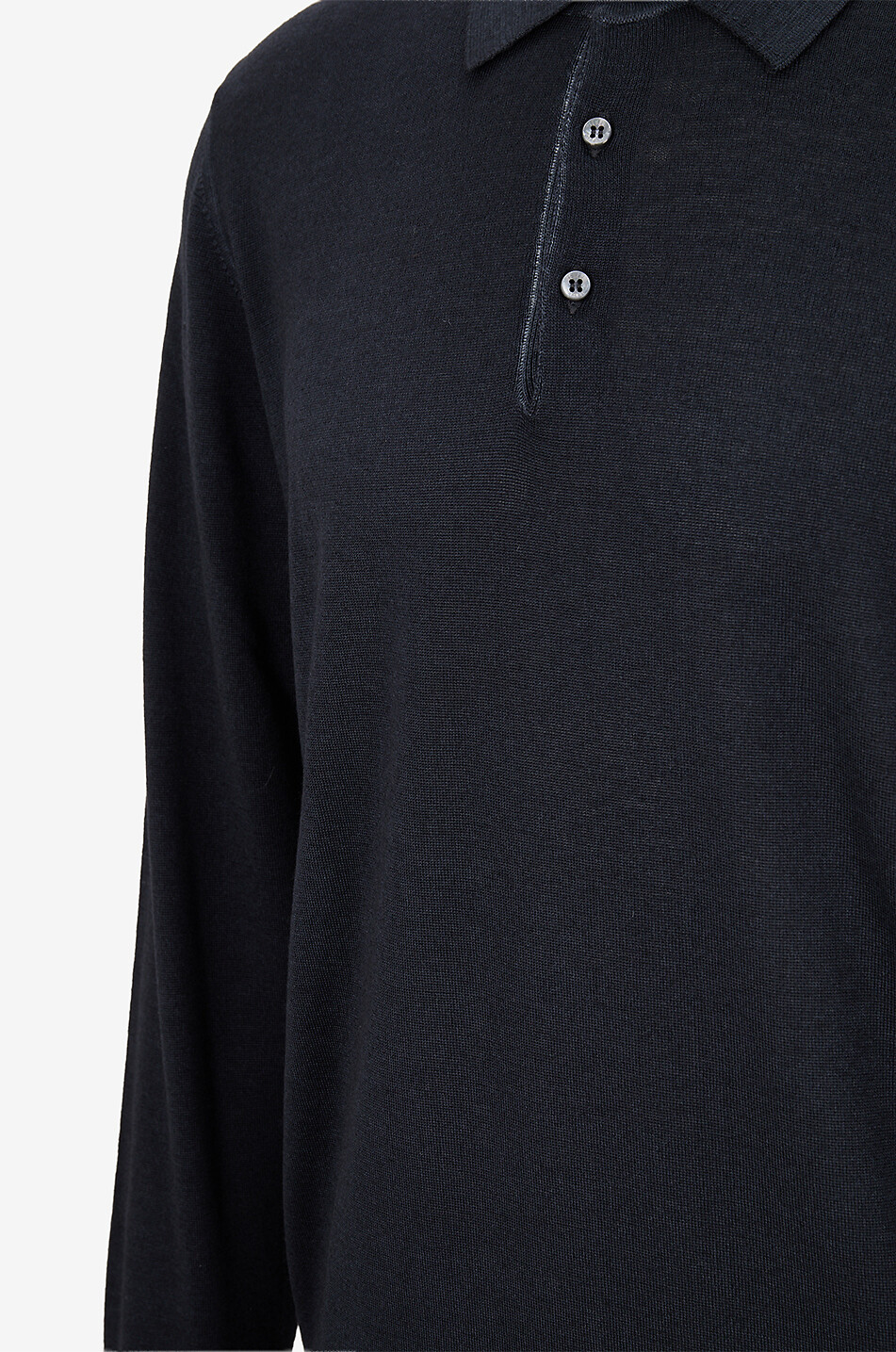 FEDELI Feines Merinowoll-Strick-Polohemd Herren SCHWARZ 3