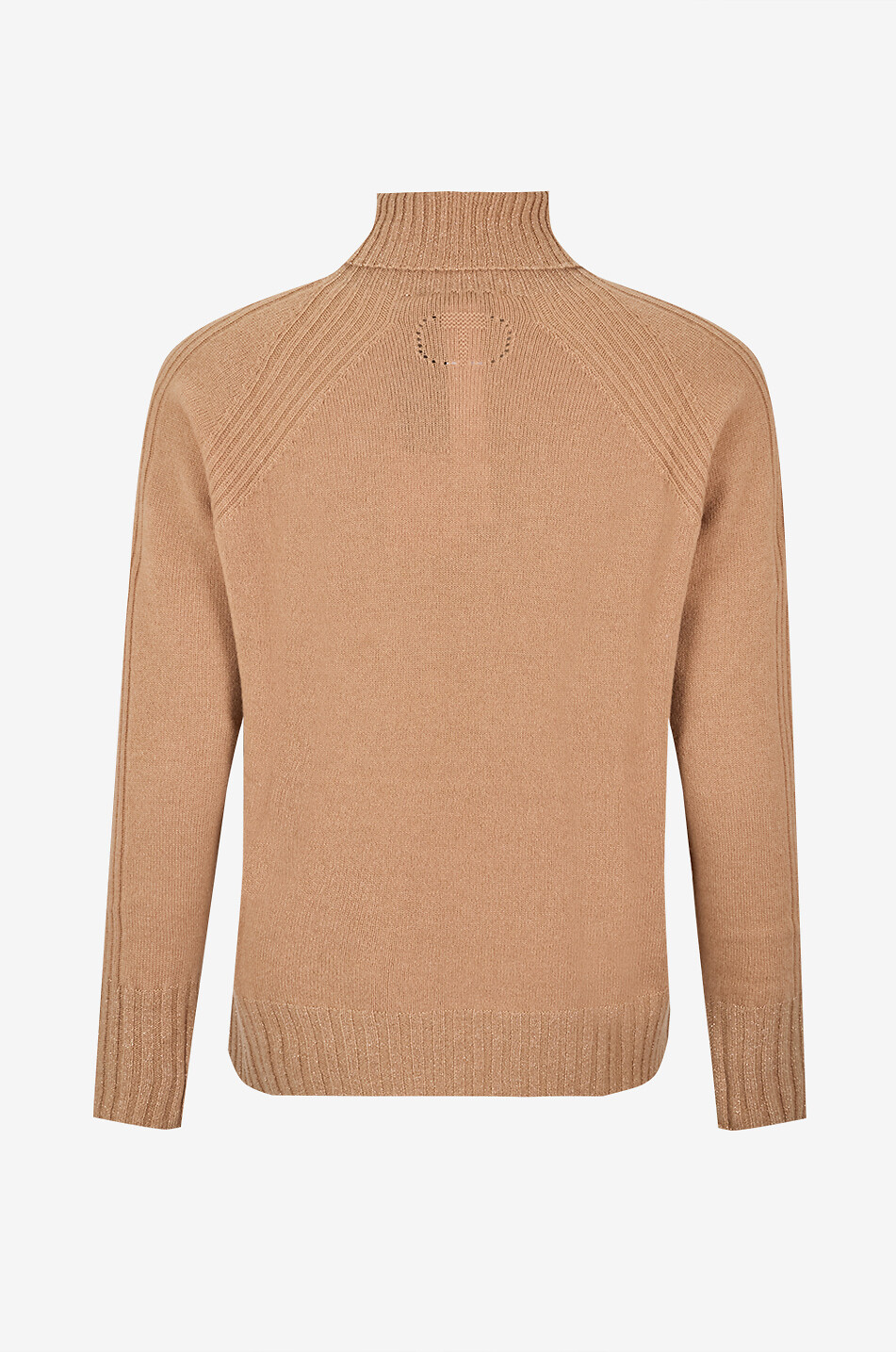 TWINSET High-neck lurex knit pullover Women BEIGE 2