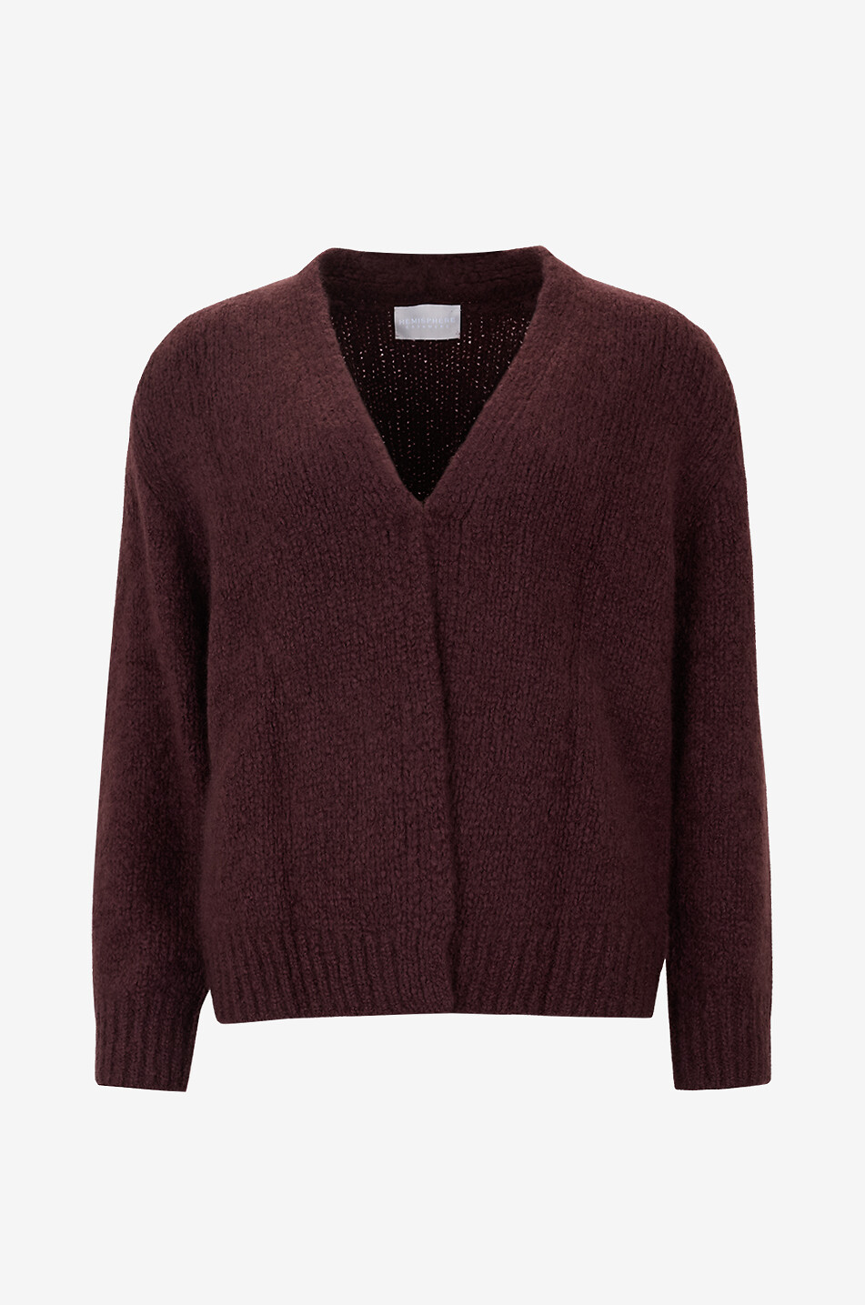 HEMISPHERE Cardigan en maille bouclée à col v Femme ROUGE FONCÉ 1
