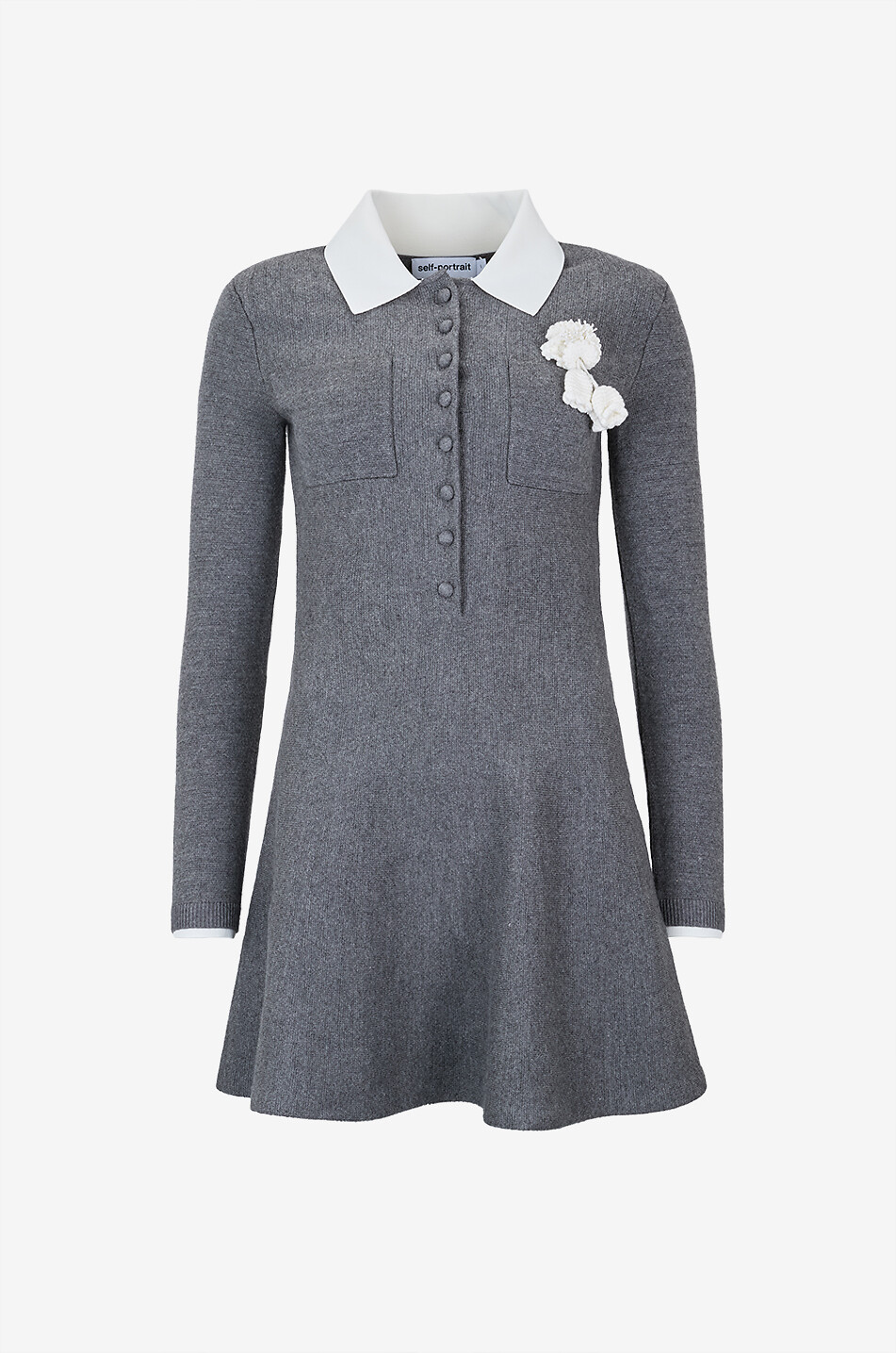 ワンピース Alaia Wool Knit Skater Dress 3D stripe knit skater dress - ALAÏA - DARK GREY - Bongénie